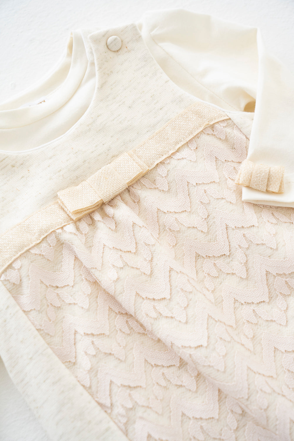 Cream Lace Dungaree Set