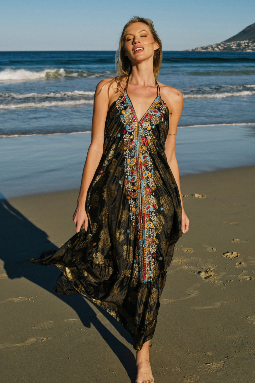 Black Mirror Embroidered Kira Dress