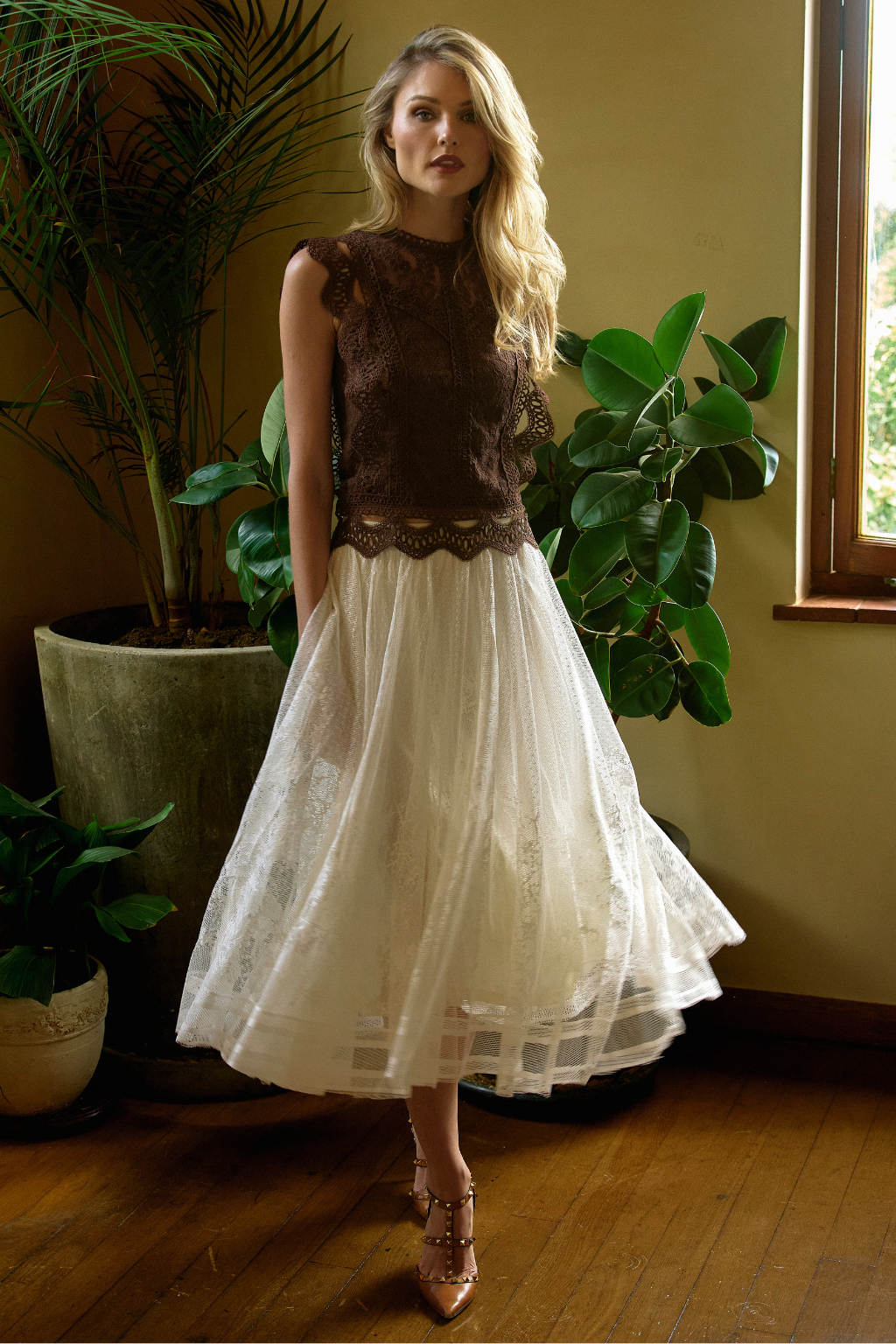 Cream Lace Natalie Skirt