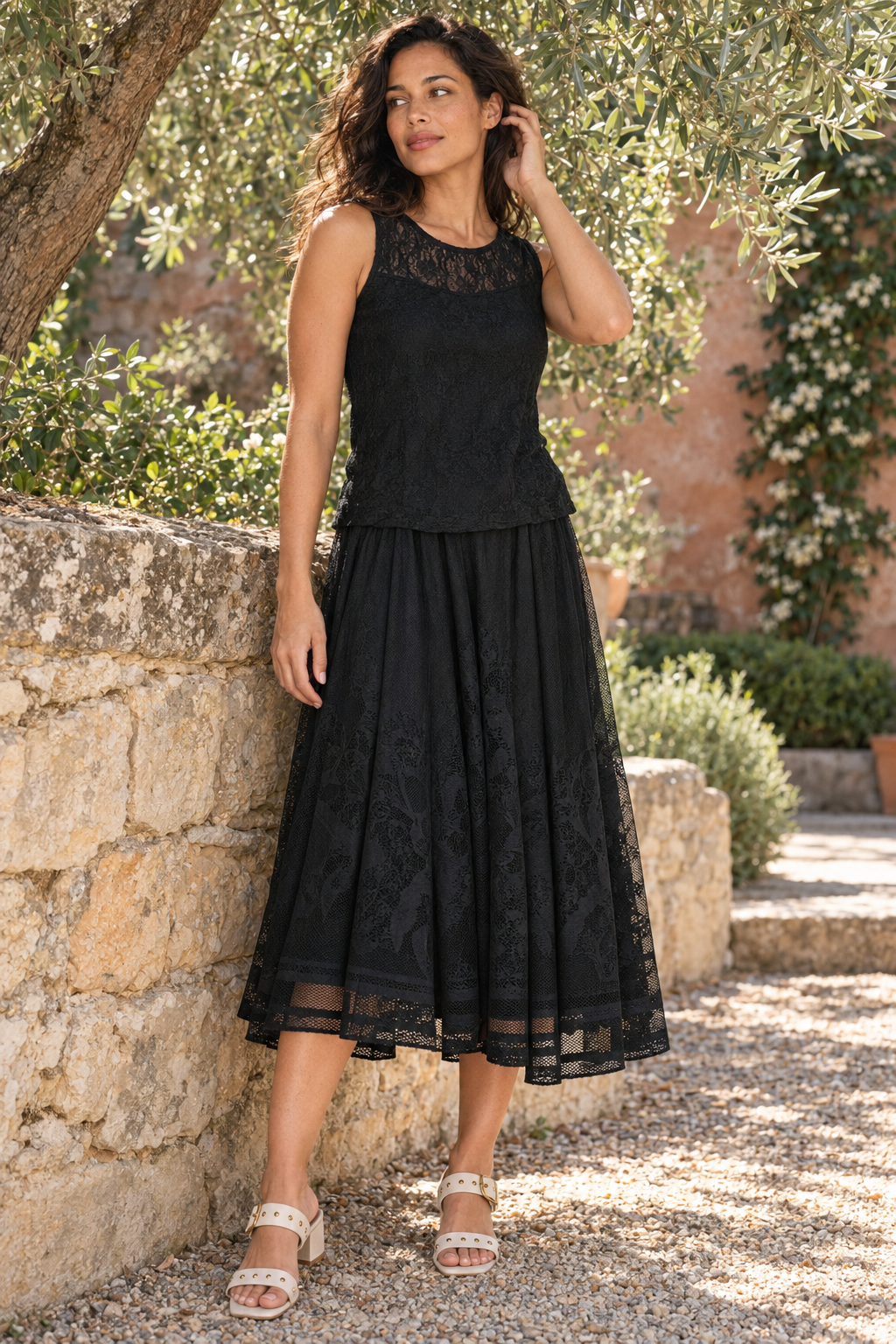 Black Lace Natalie Skirt