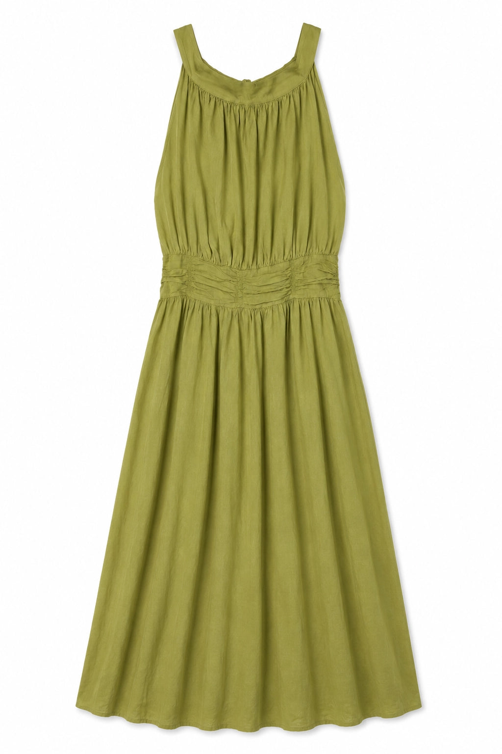 Chartreuse Cotton Halterneck Dress