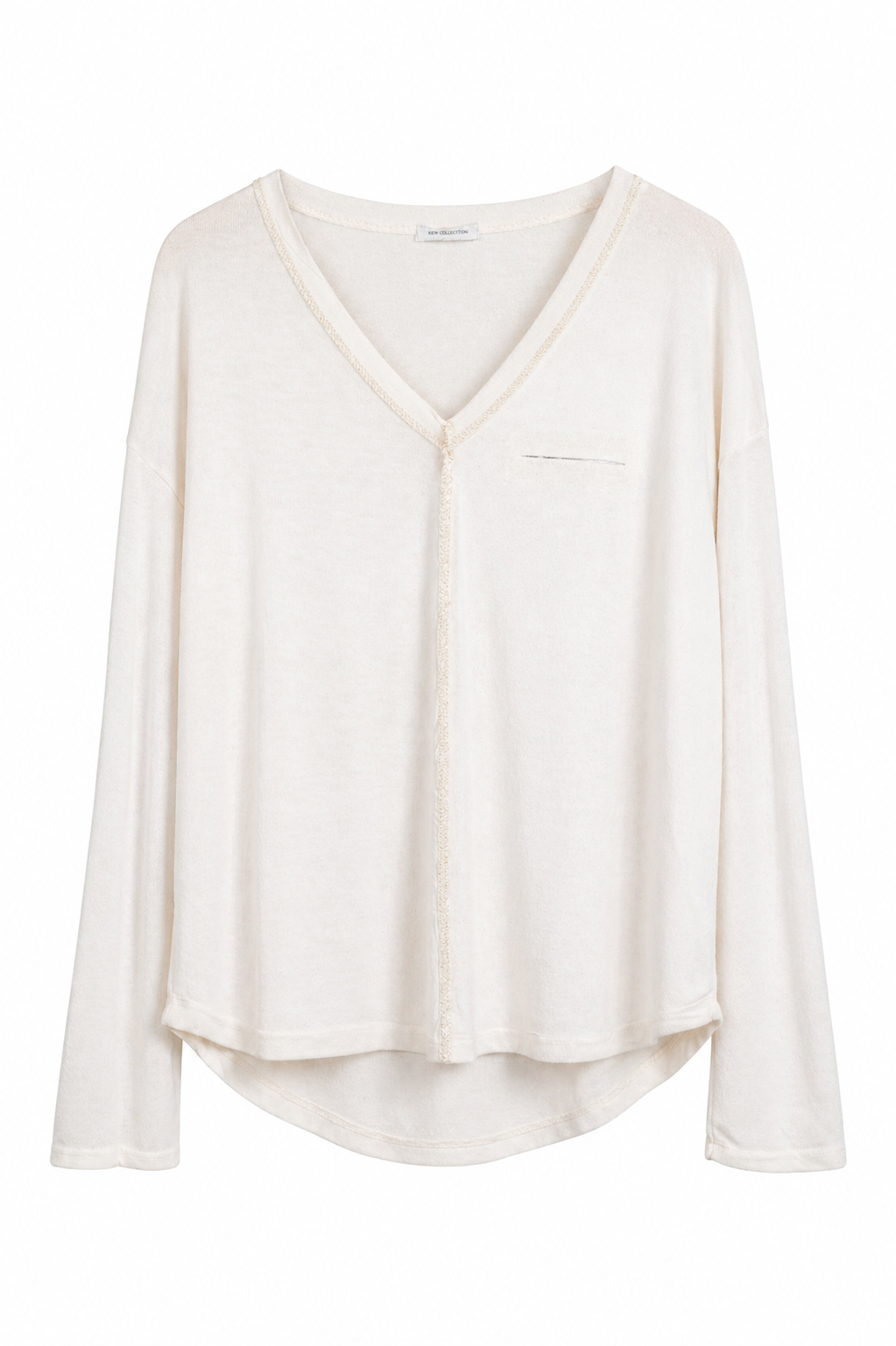 Cream Glam Knit Top