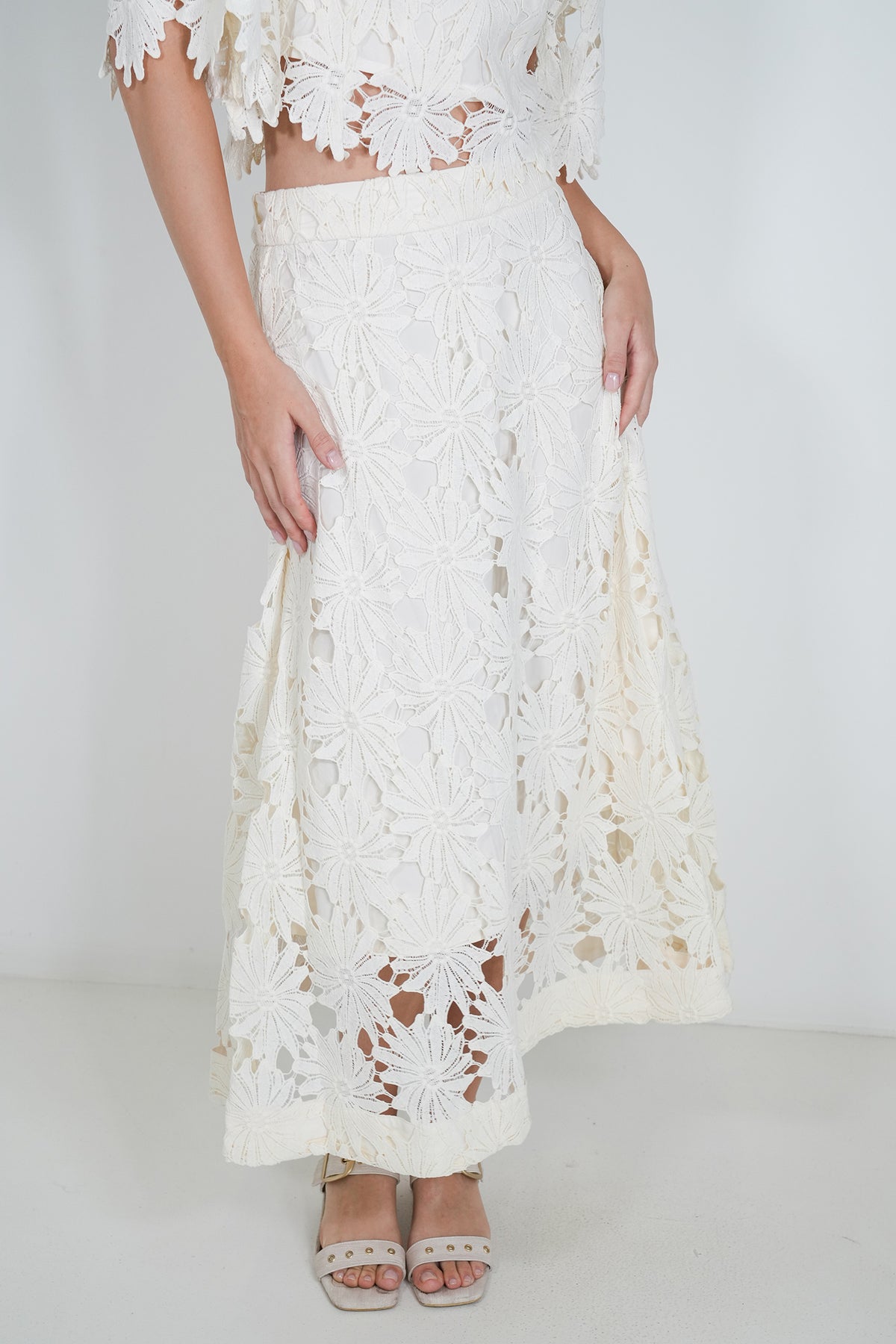 Cream Lace Josie Skirt