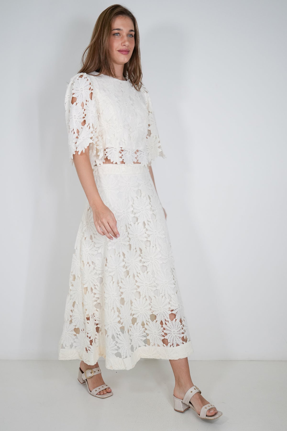 Cream Lace Josie Skirt