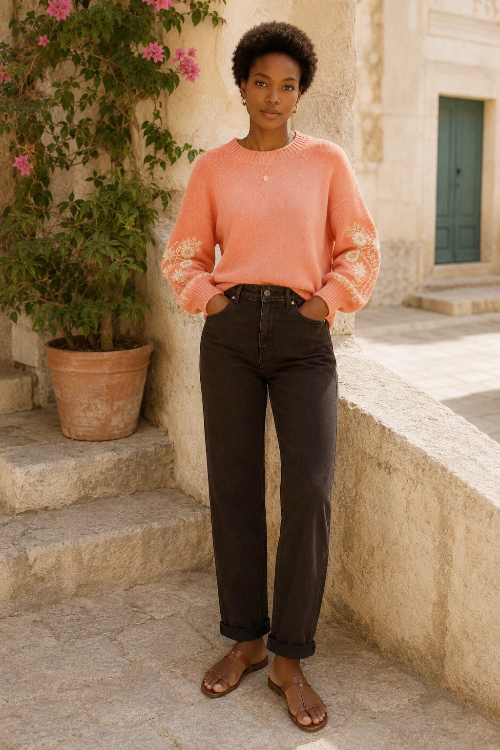 Dark Chocolate Straight Jean, a dark chocolate straight denim jean from Something Pretty