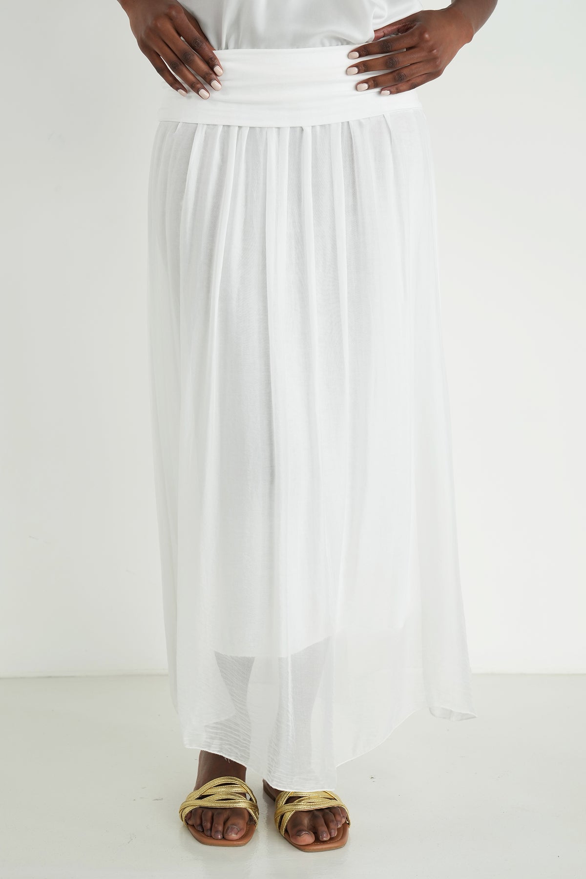White Silk Skirt