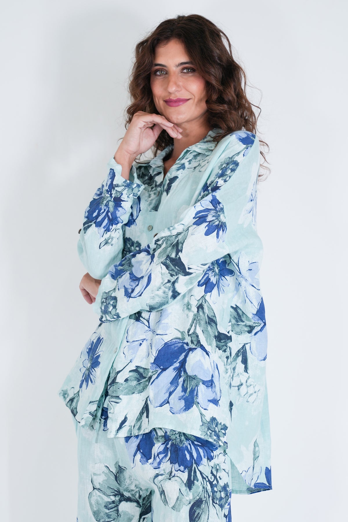 Mint Delphine Linen Shirt