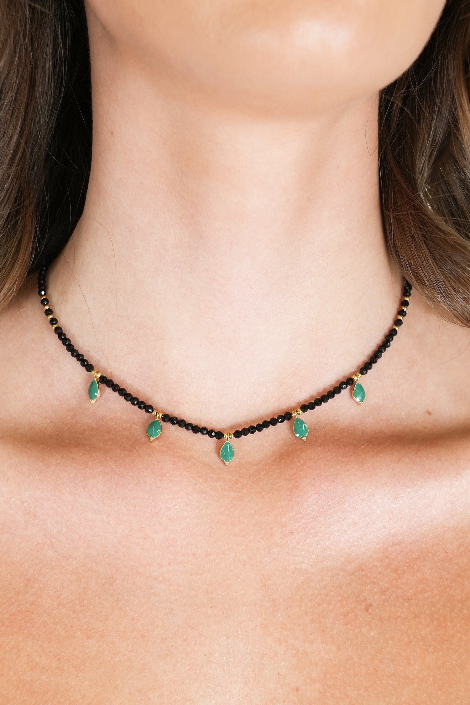 Black and Green Drop Necklace, a necklace from Something Pretty