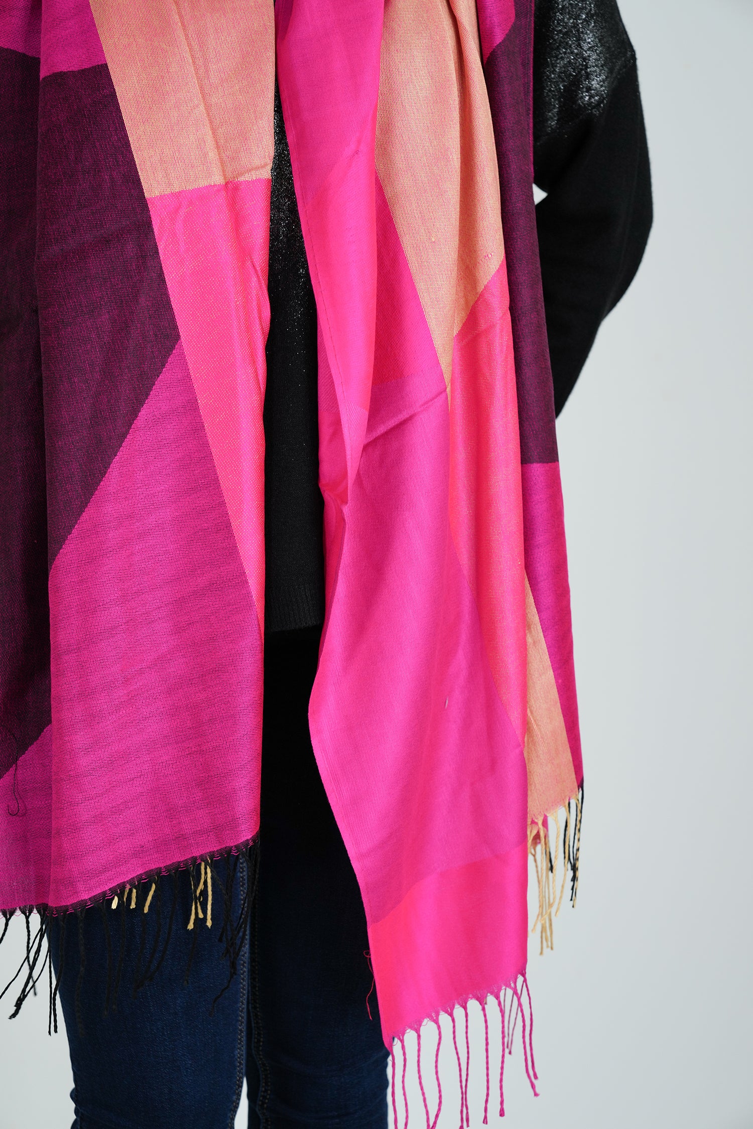 Cerise Geometric Scarf
