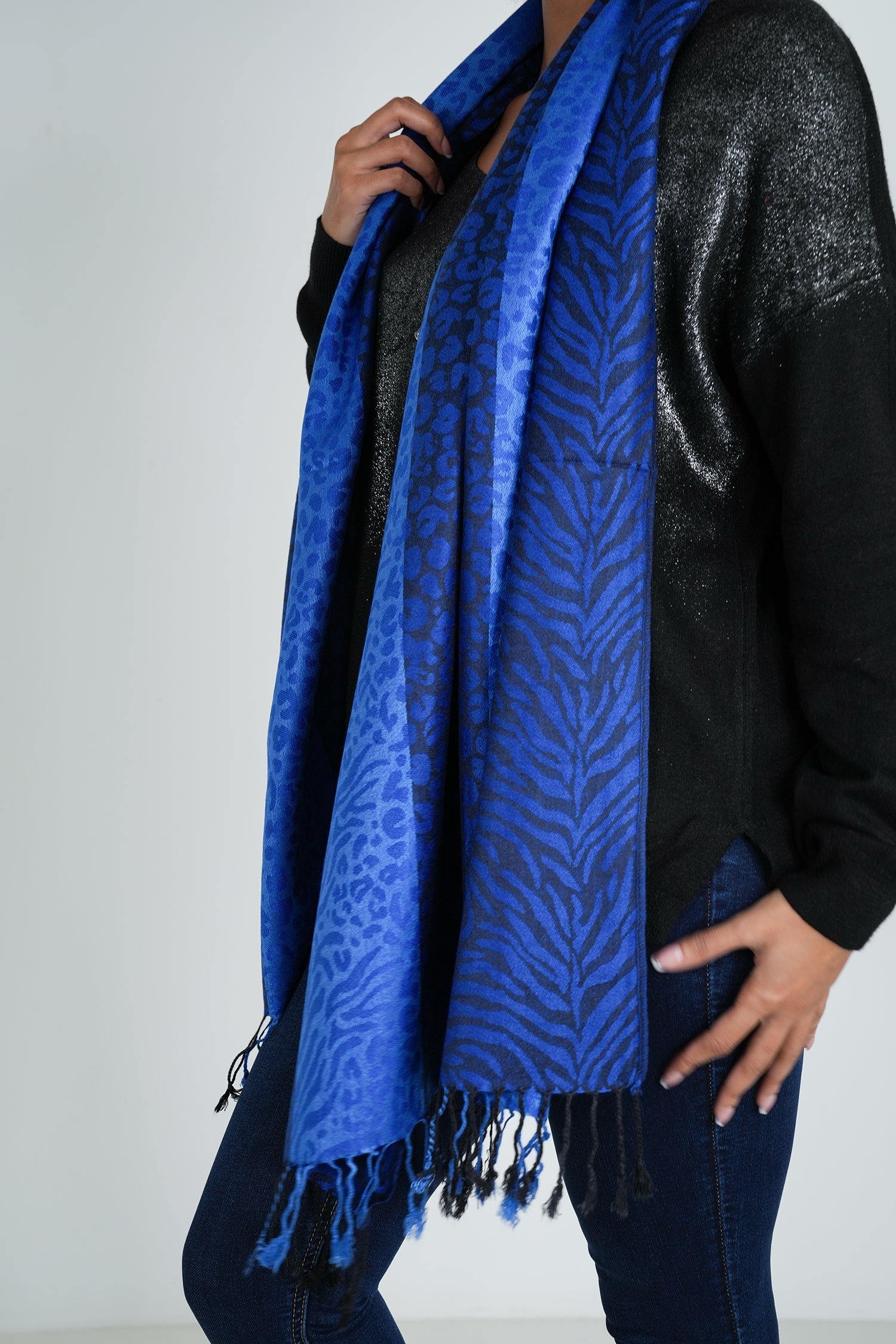 Cobalt Leopard Linda Scarf