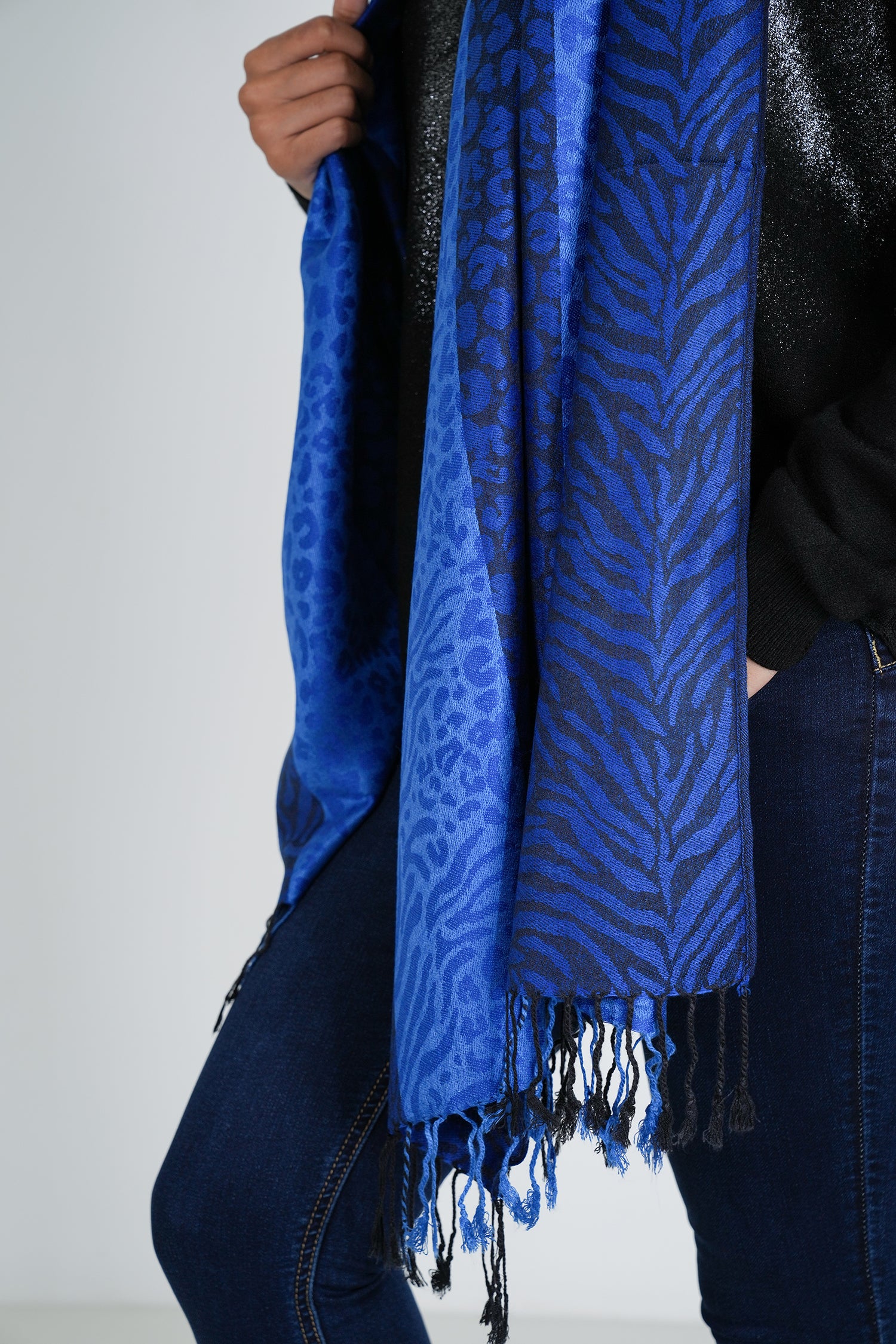 Cobalt Leopard Linda Scarf