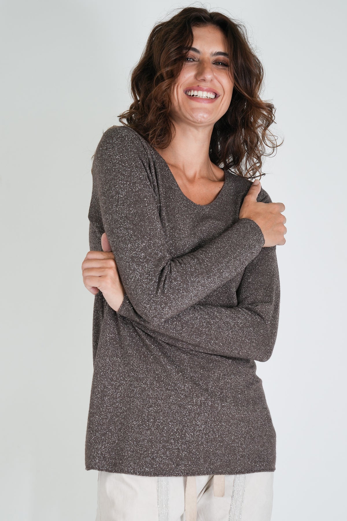 Chocolate Sparkly Knit