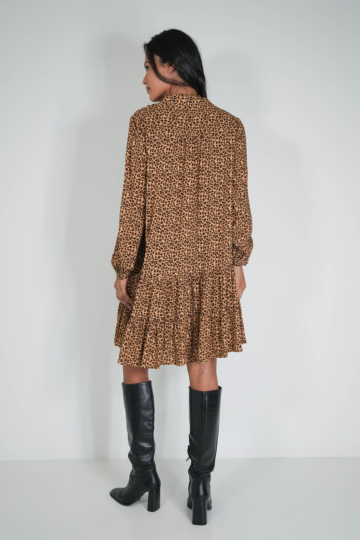Beige Winter Leopard Tunic