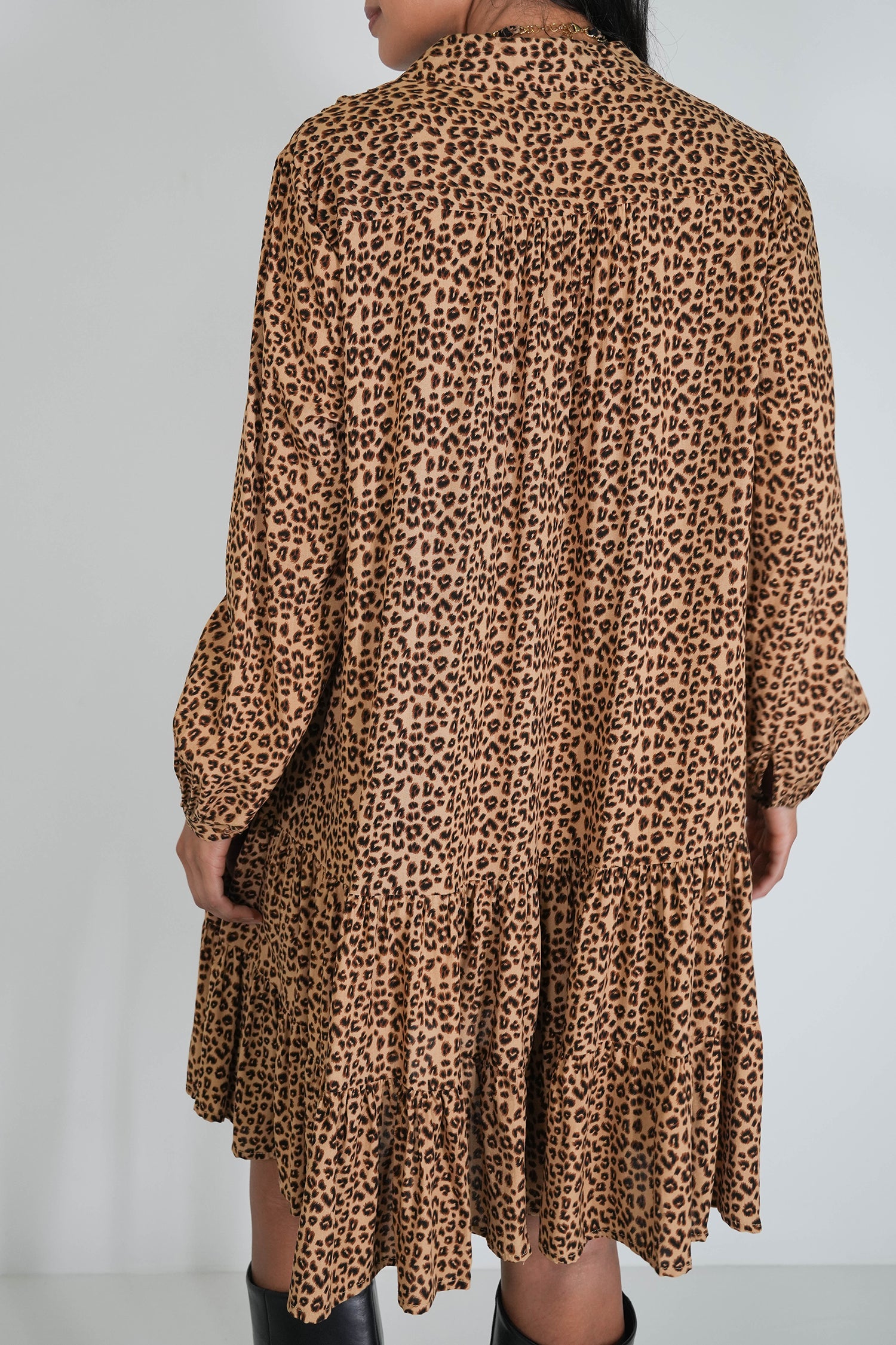 Beige Winter Leopard Tunic