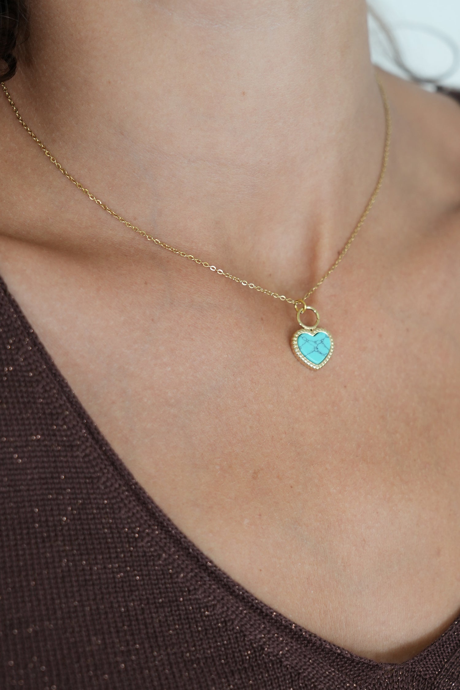 Turquoise Love Necklace, necklace from Something Pretty, alternative view
