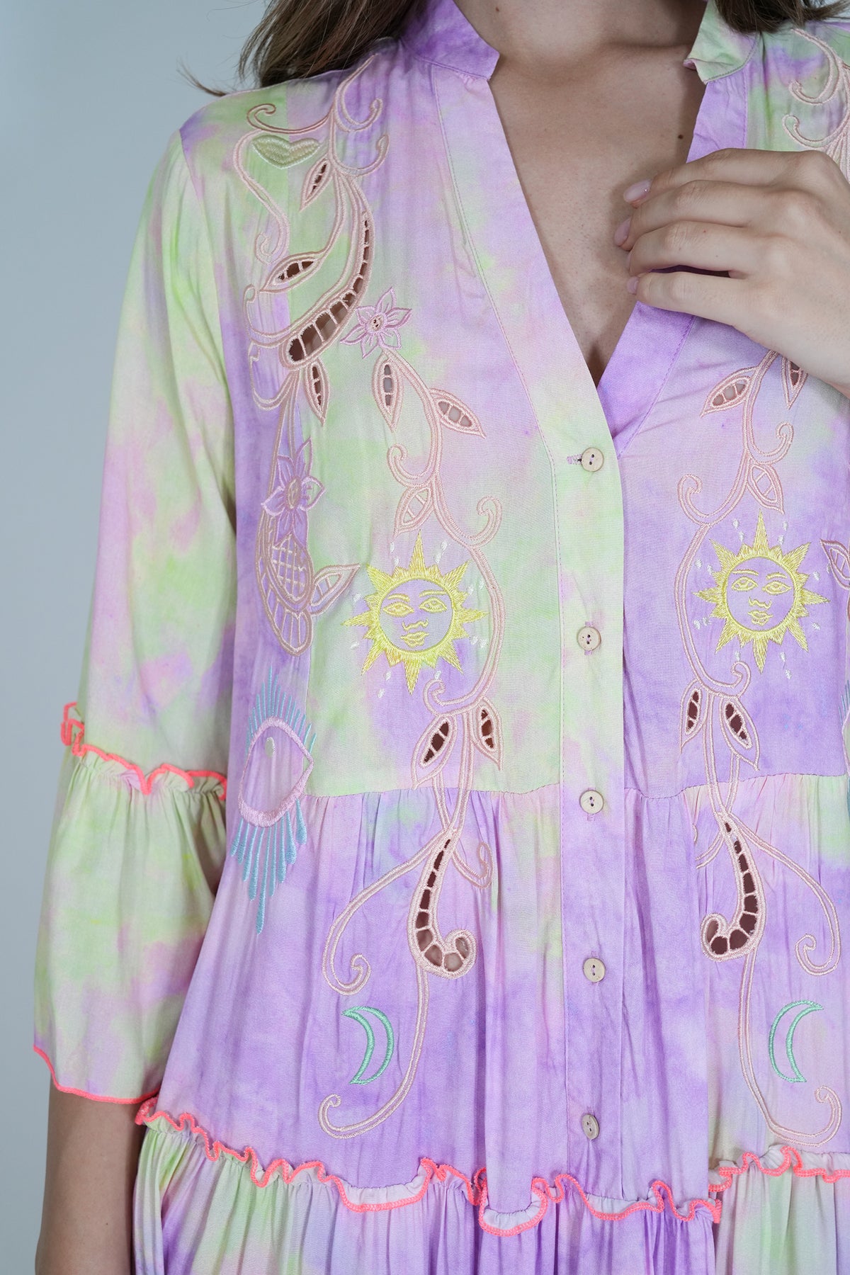 Lilac and Green Alexa Tunic Dress