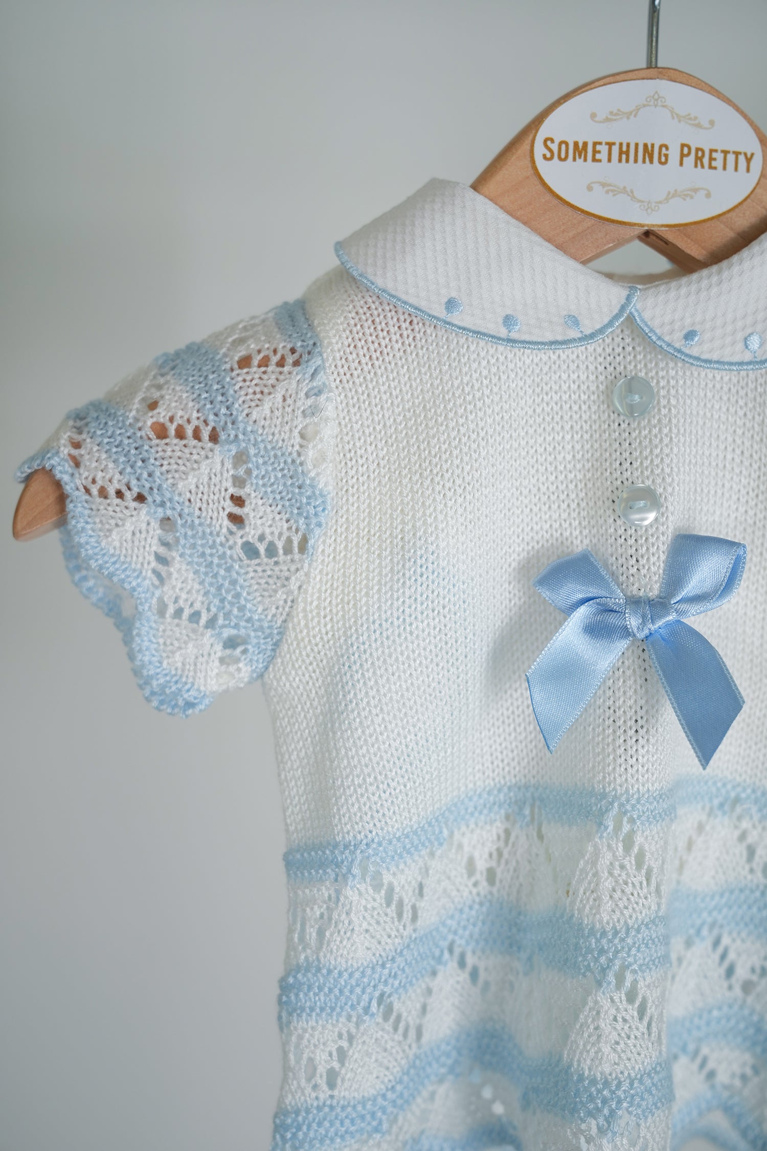 Blue and White Summer Knit Set, girls knit set from Something Pretty, alternative view