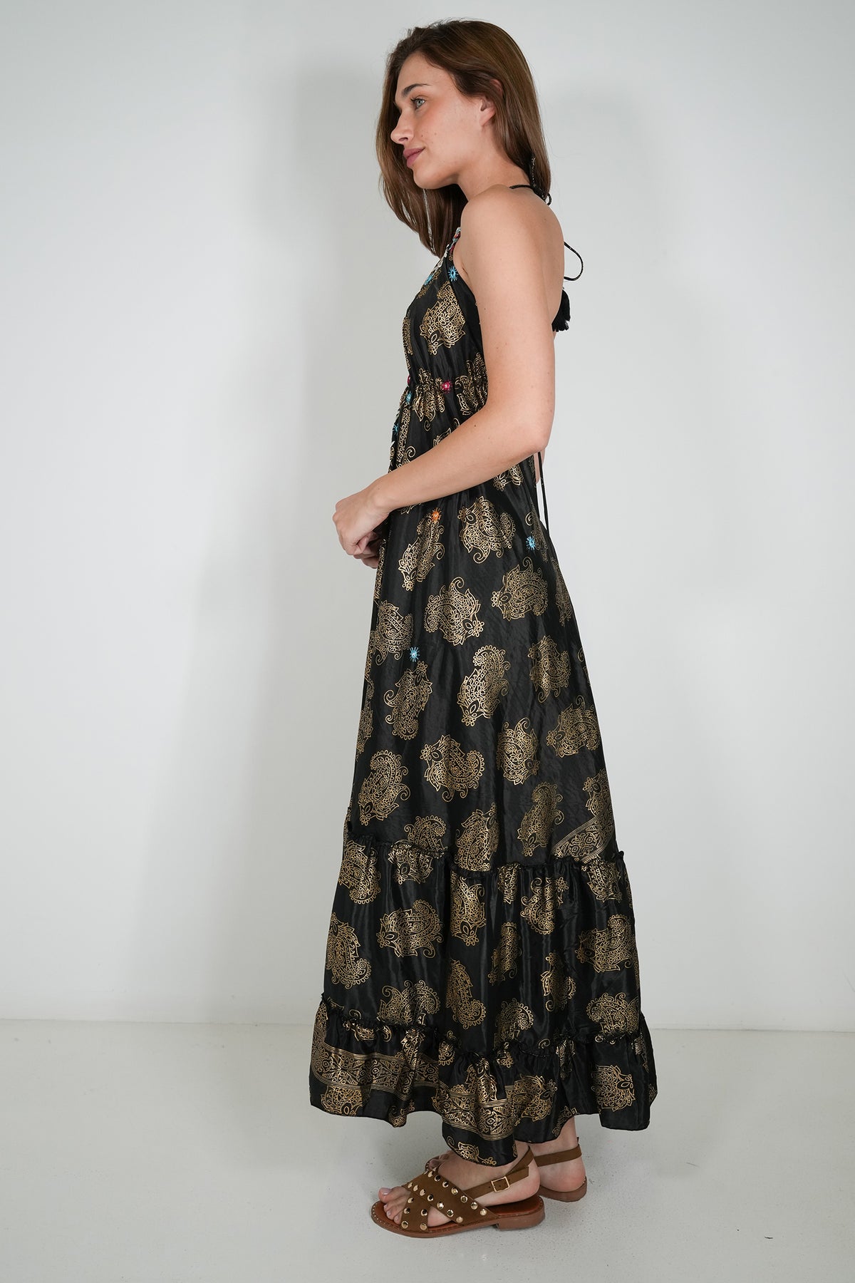 Black Mirror Embroidered Kira Dress