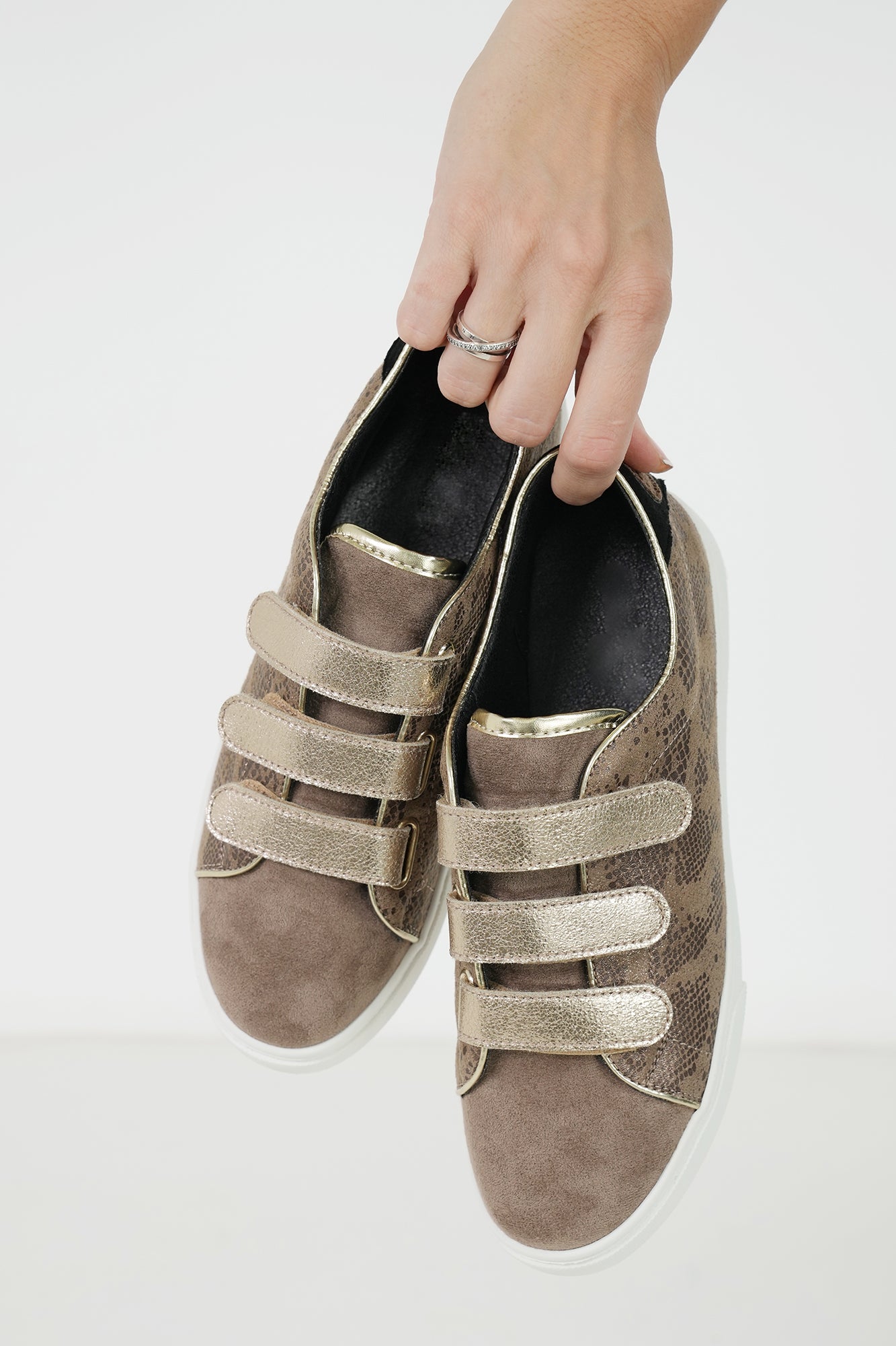 Taupe Snake Ady Sneaker, taupe snake print ladies sneaker from Something Pretty, alternative view