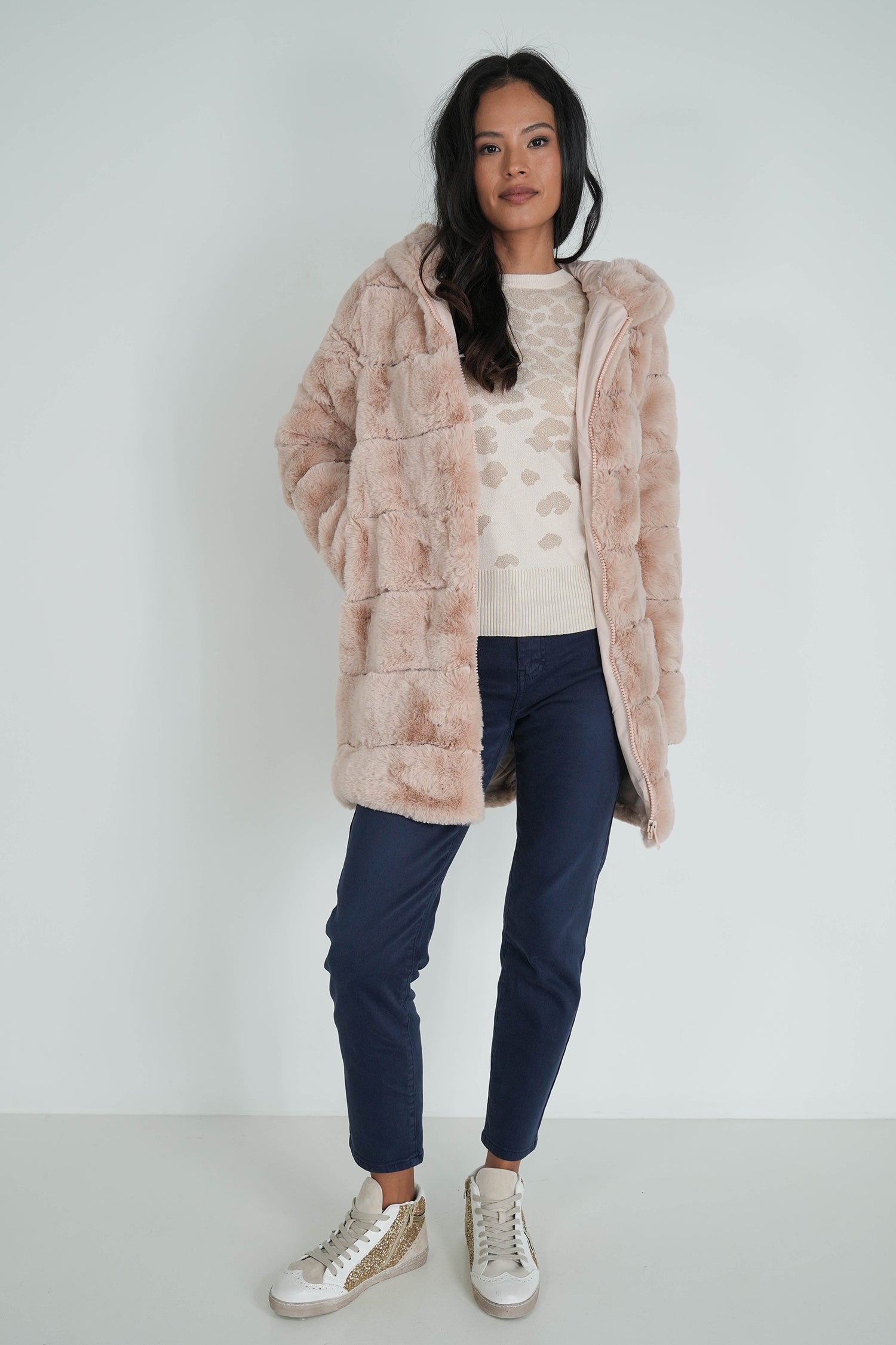Beige Faux Fur Coat
