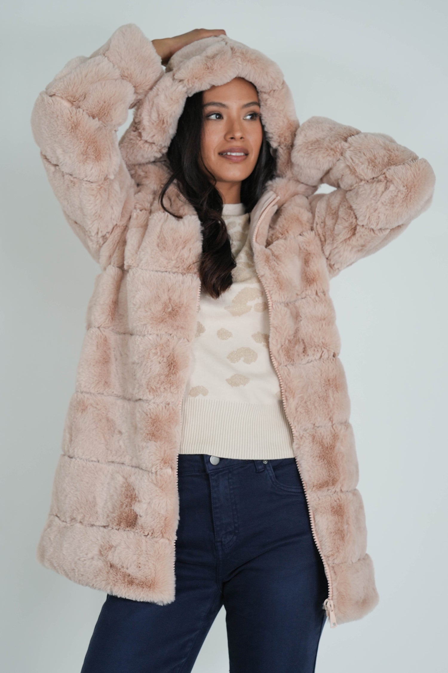 Beige Faux Fur Coat