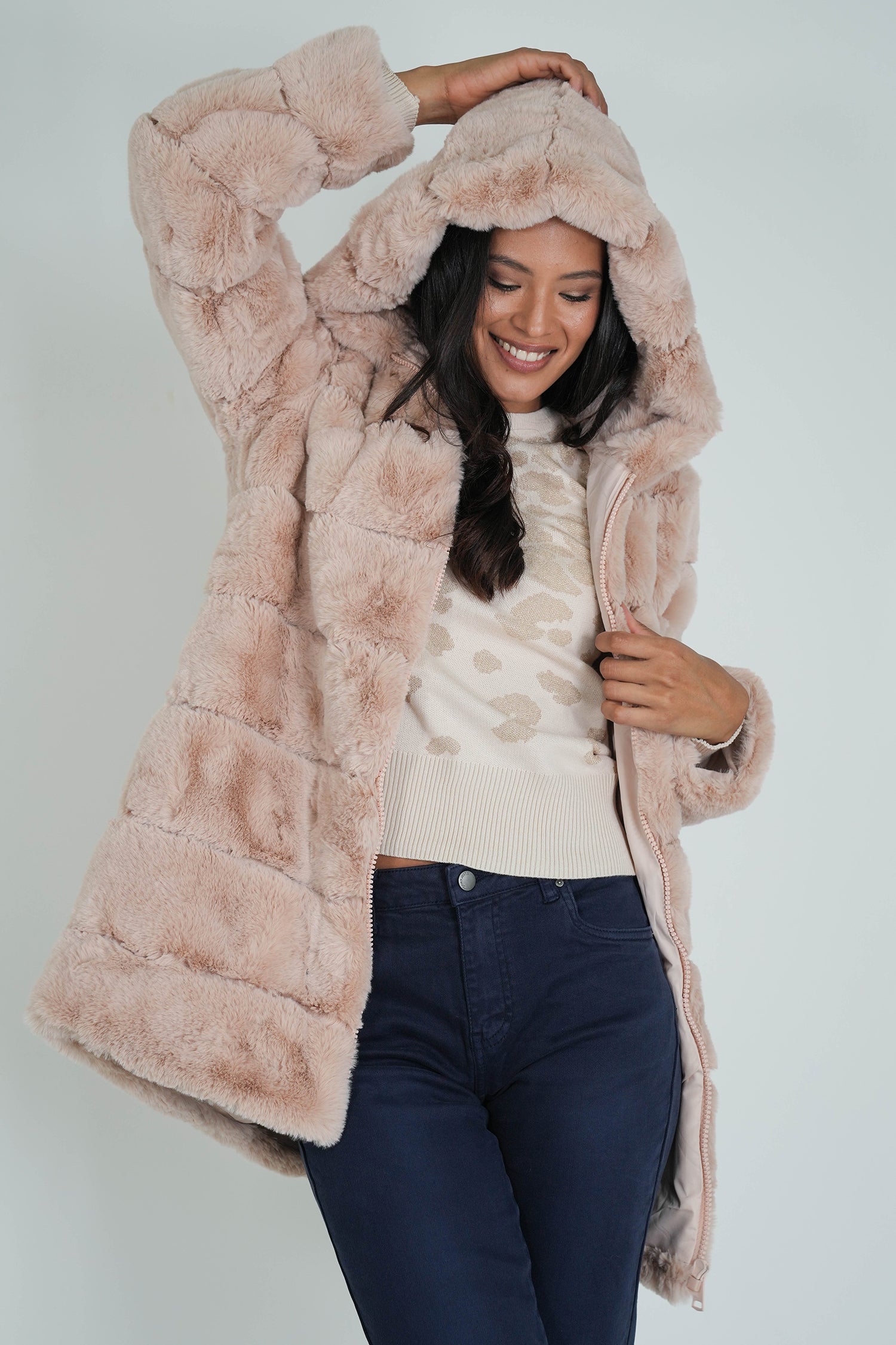 Beige Faux Fur Coat