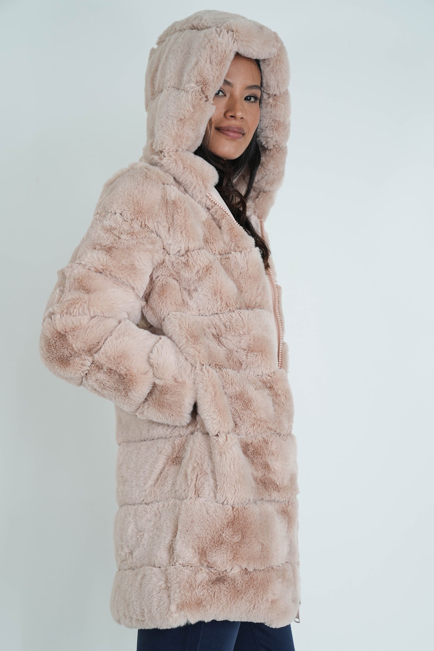 Beige Faux Fur Coat