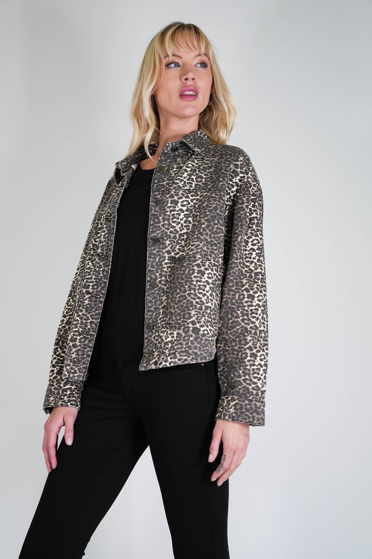 Denim Leopard Shacket