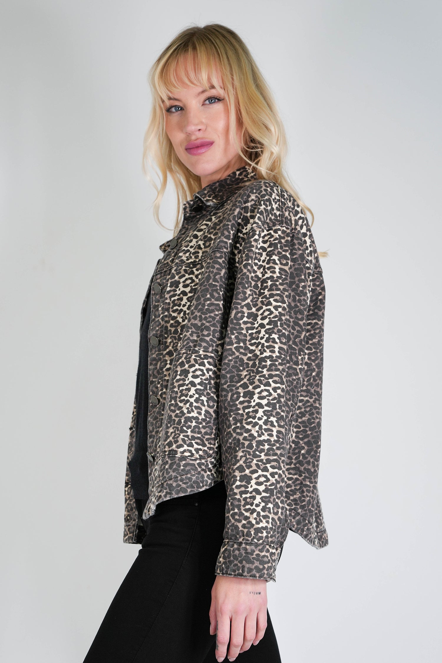 Denim Leopard Shacket