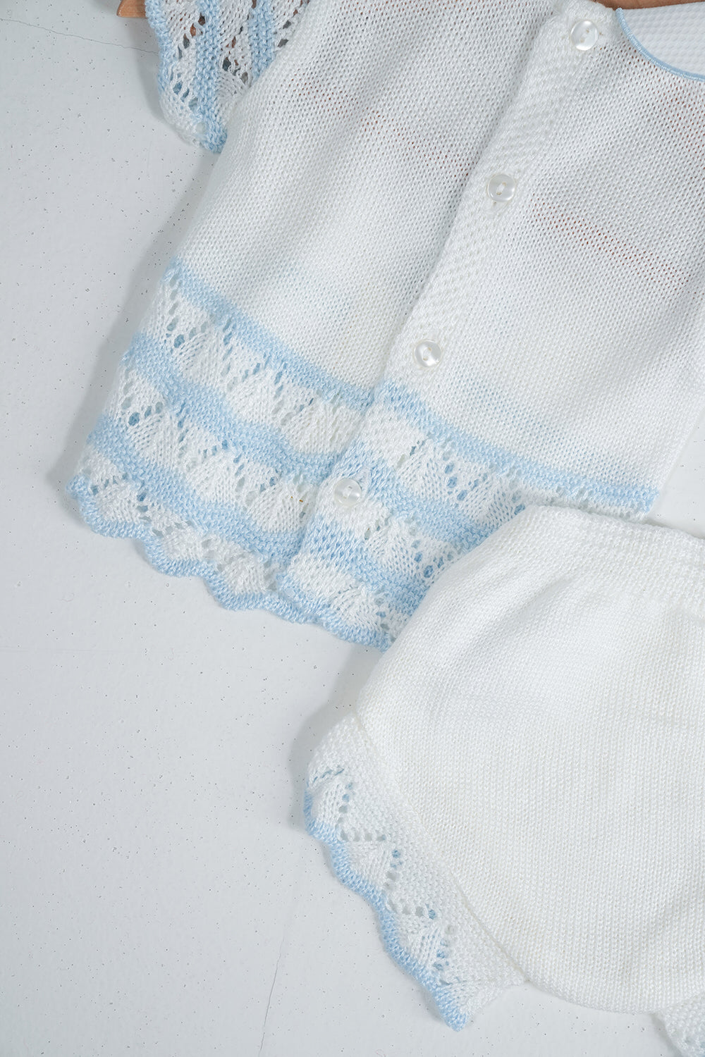 Blue and White Summer Knit Set, girls knit set from Something Pretty, alternative view