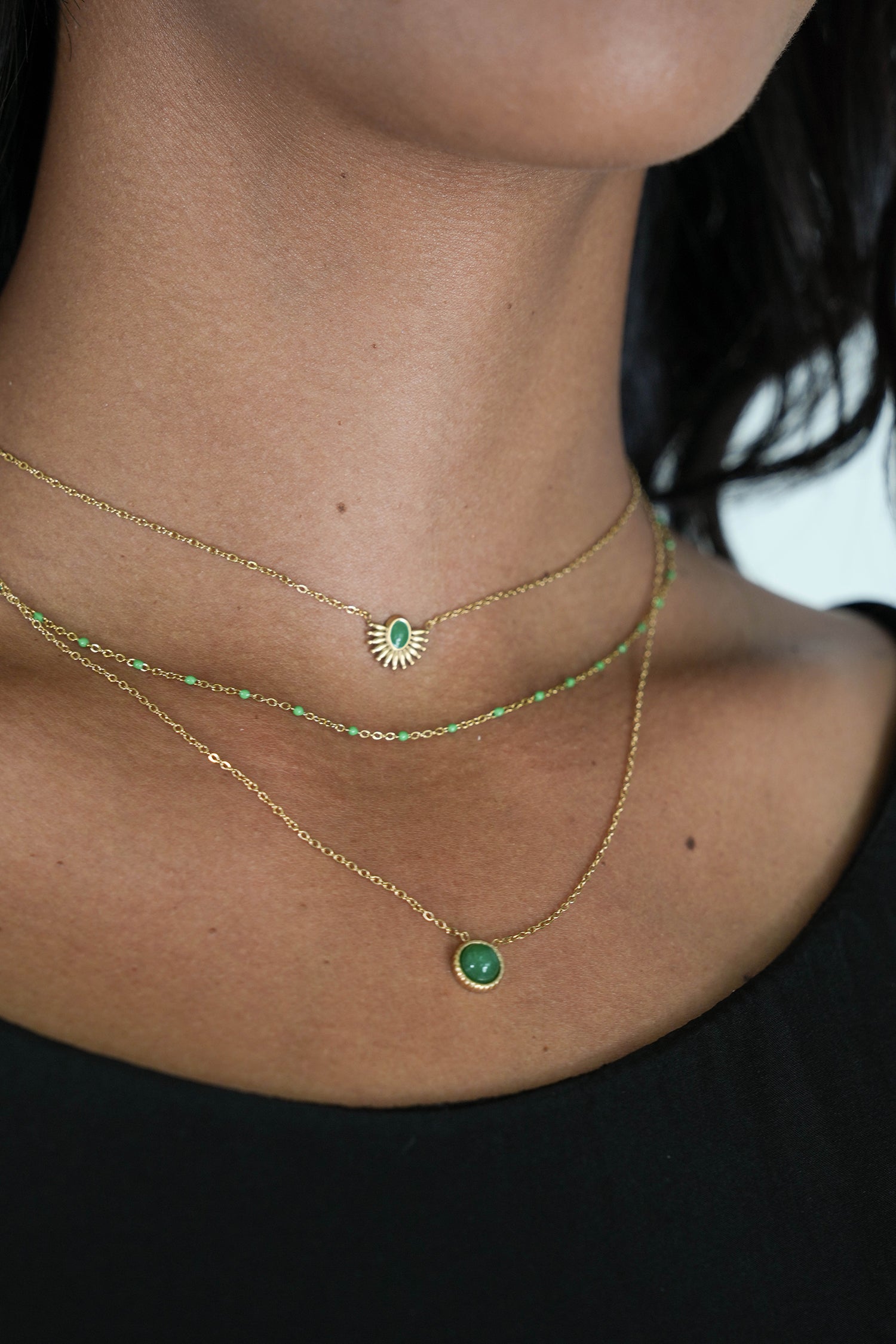 Teal Dominique Necklace, a teal necklace from Something Pretty