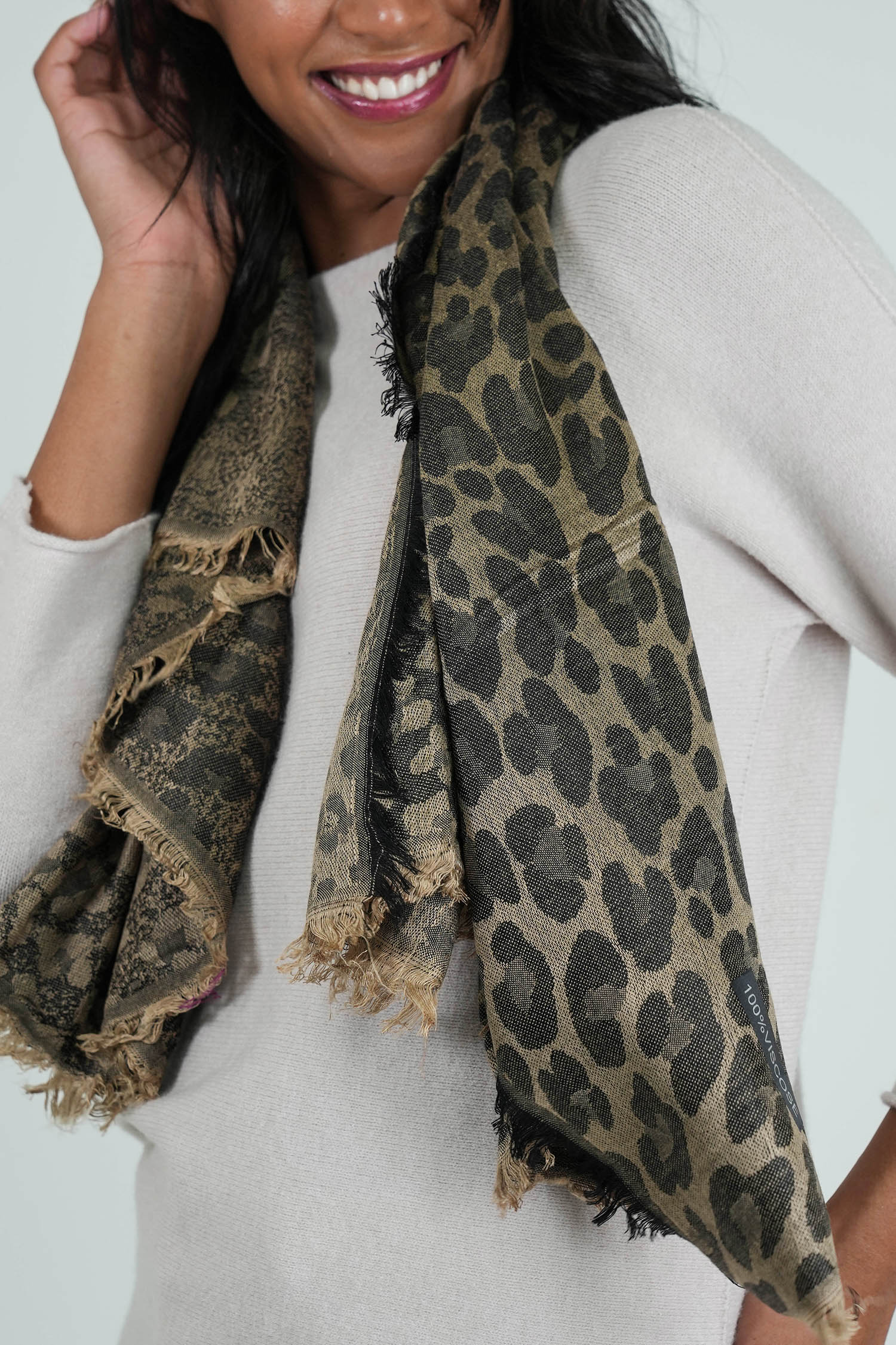Gold and Black Leopard Winter Scarf
