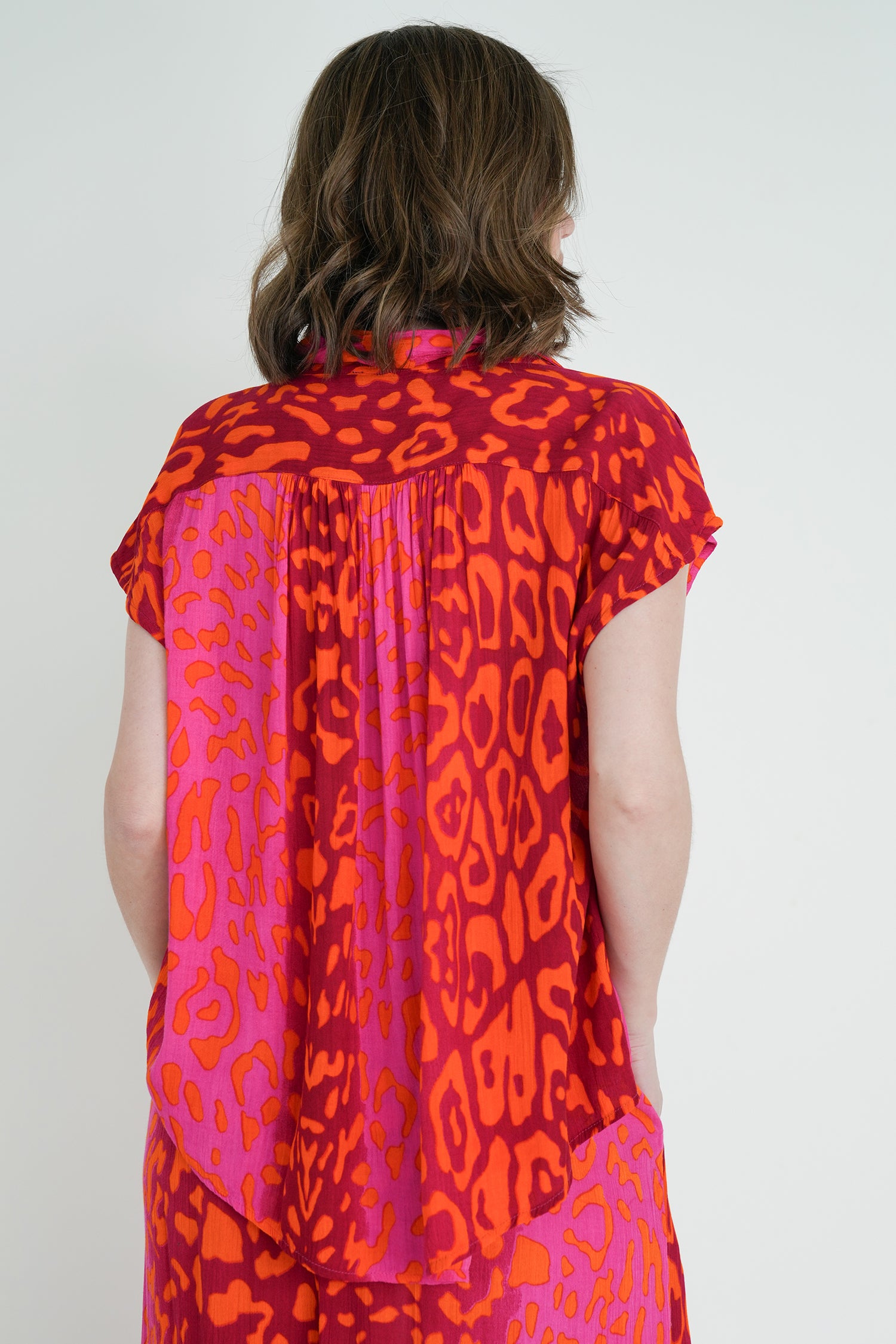 Cerise Orange Leopard Blouse