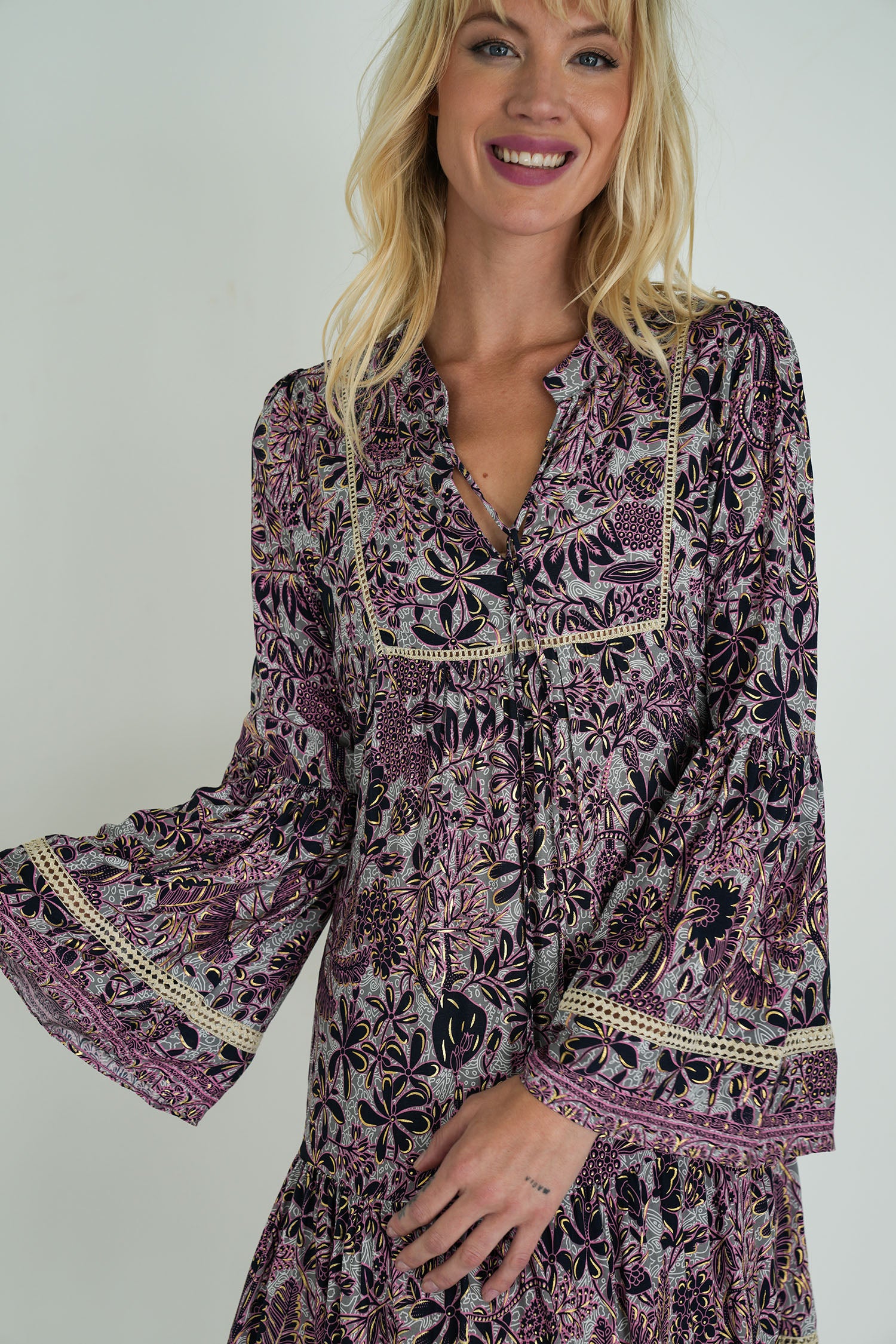 Pink and Black Ekta Tunic