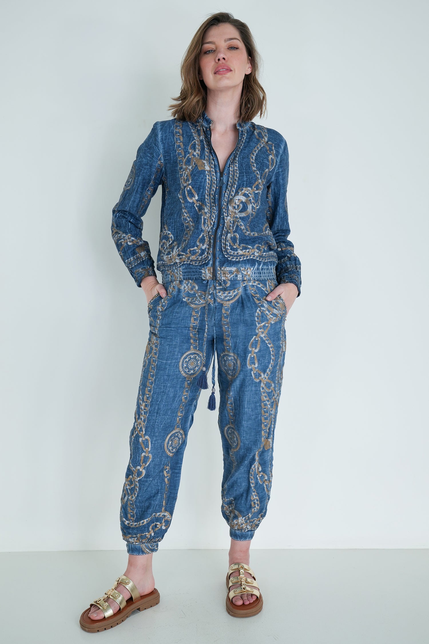 Denim Chain Bomber