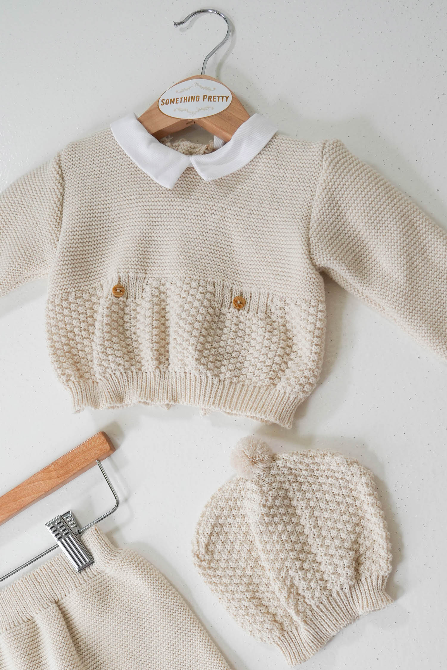 Beige Knit Newborn Set