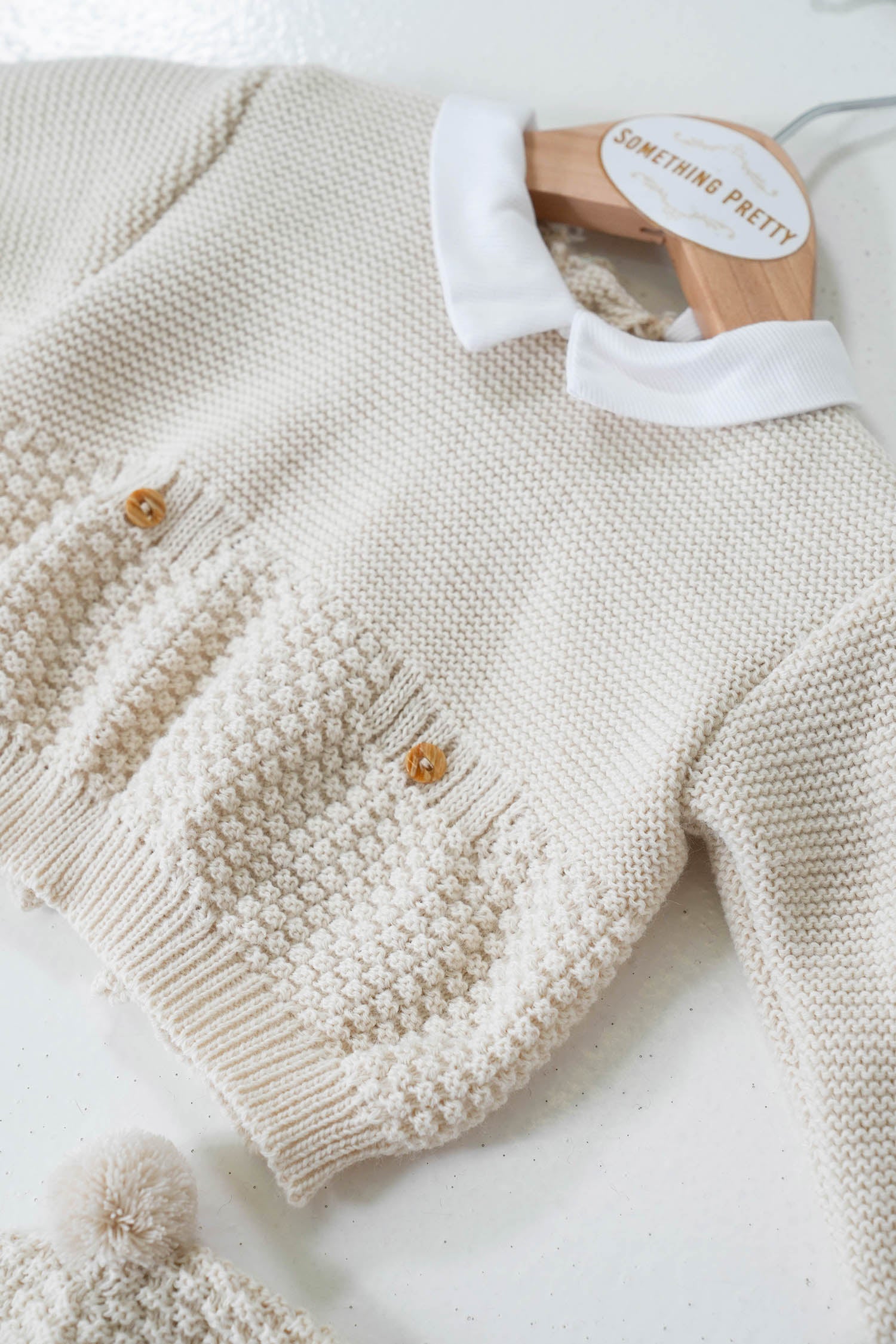 Beige Knit Newborn Set
