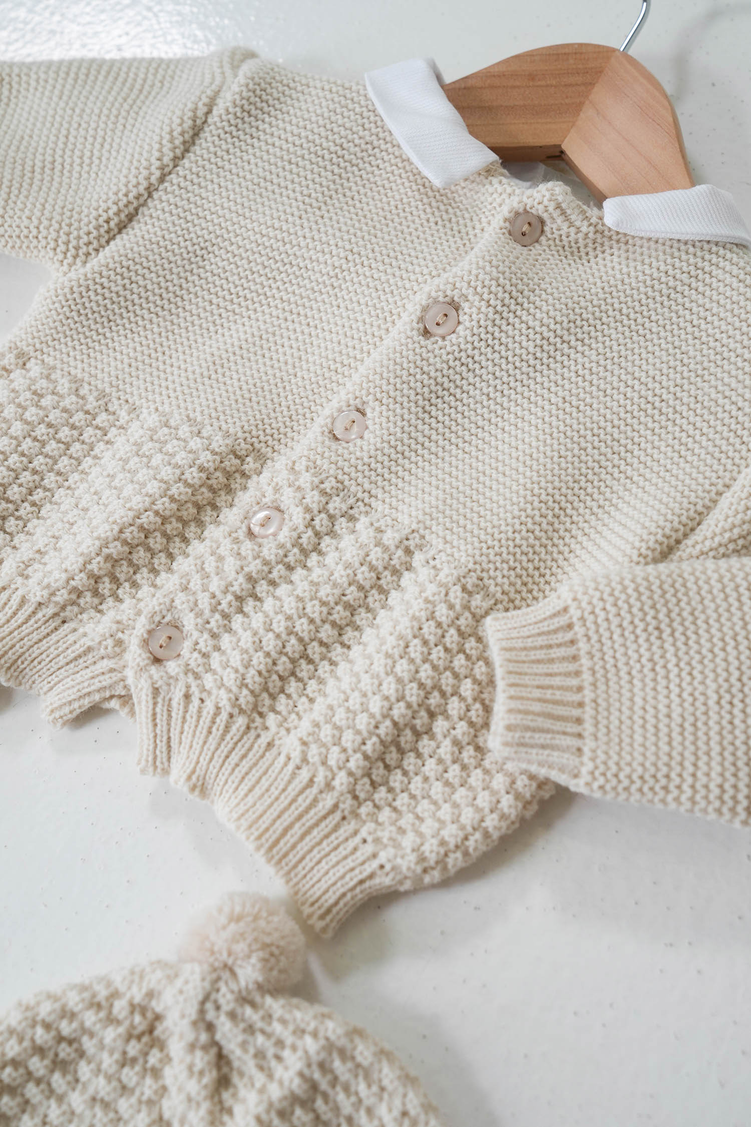 Beige Knit Newborn Set
