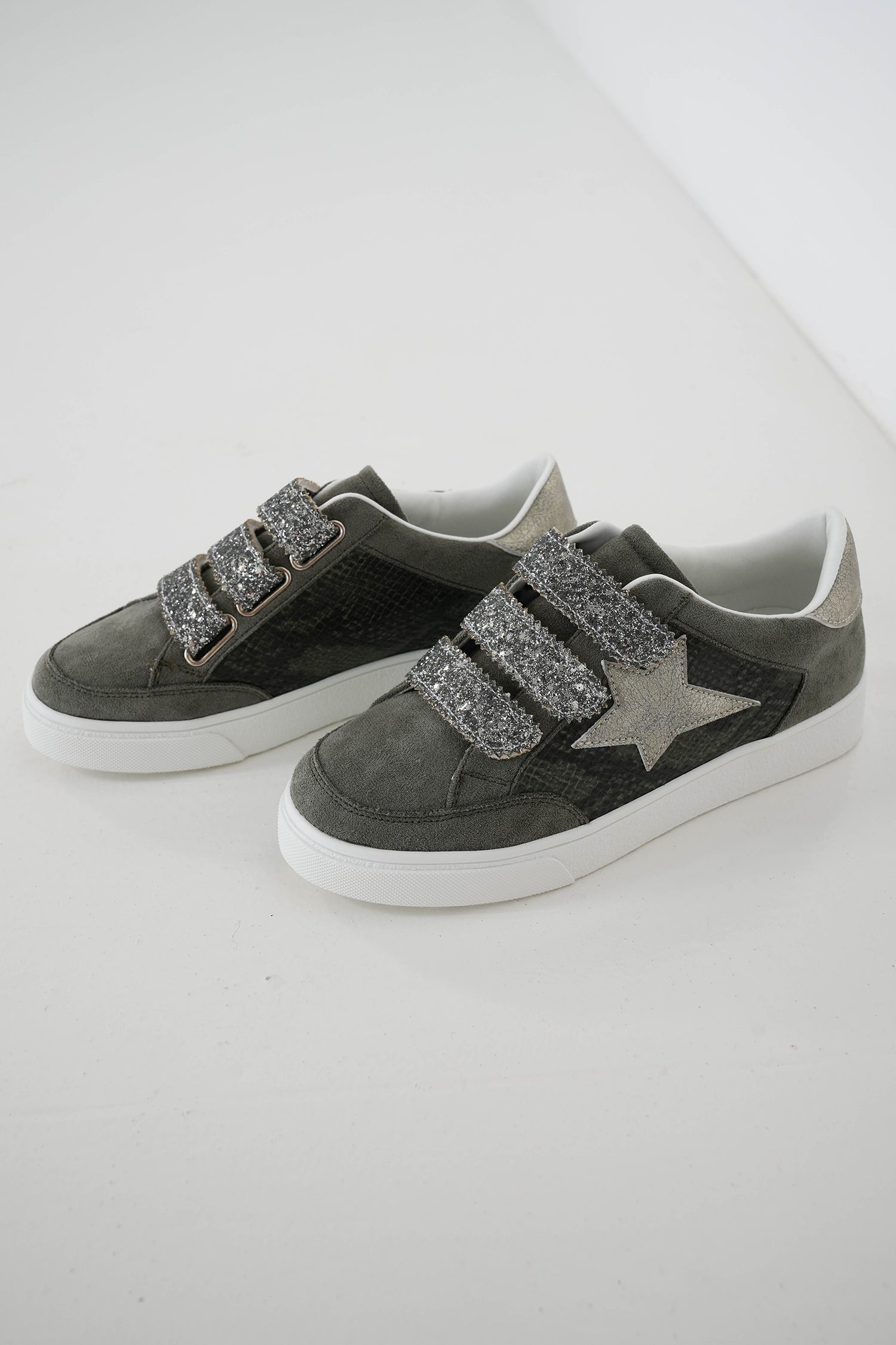 Olive Star Aaliya Sneaker, olive star ladies sneaker from Something Pretty, alternative view