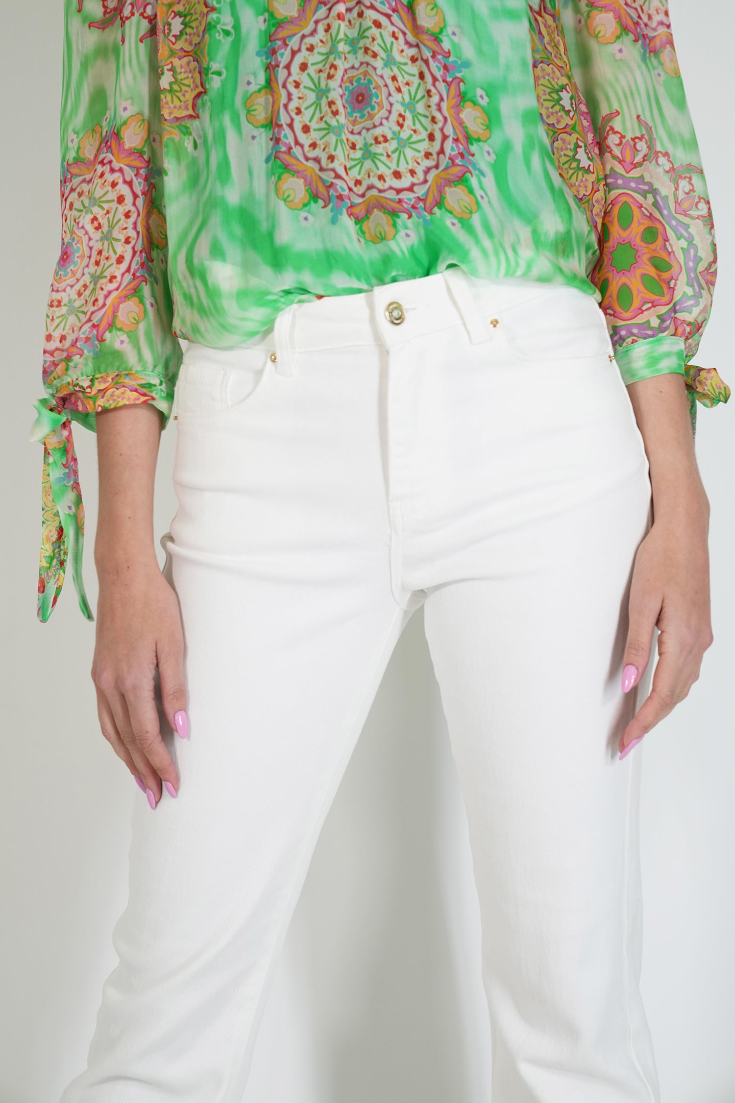 White Straight-Leg Jean, white straight-leg denim jeans from Something Pretty, alternative view
