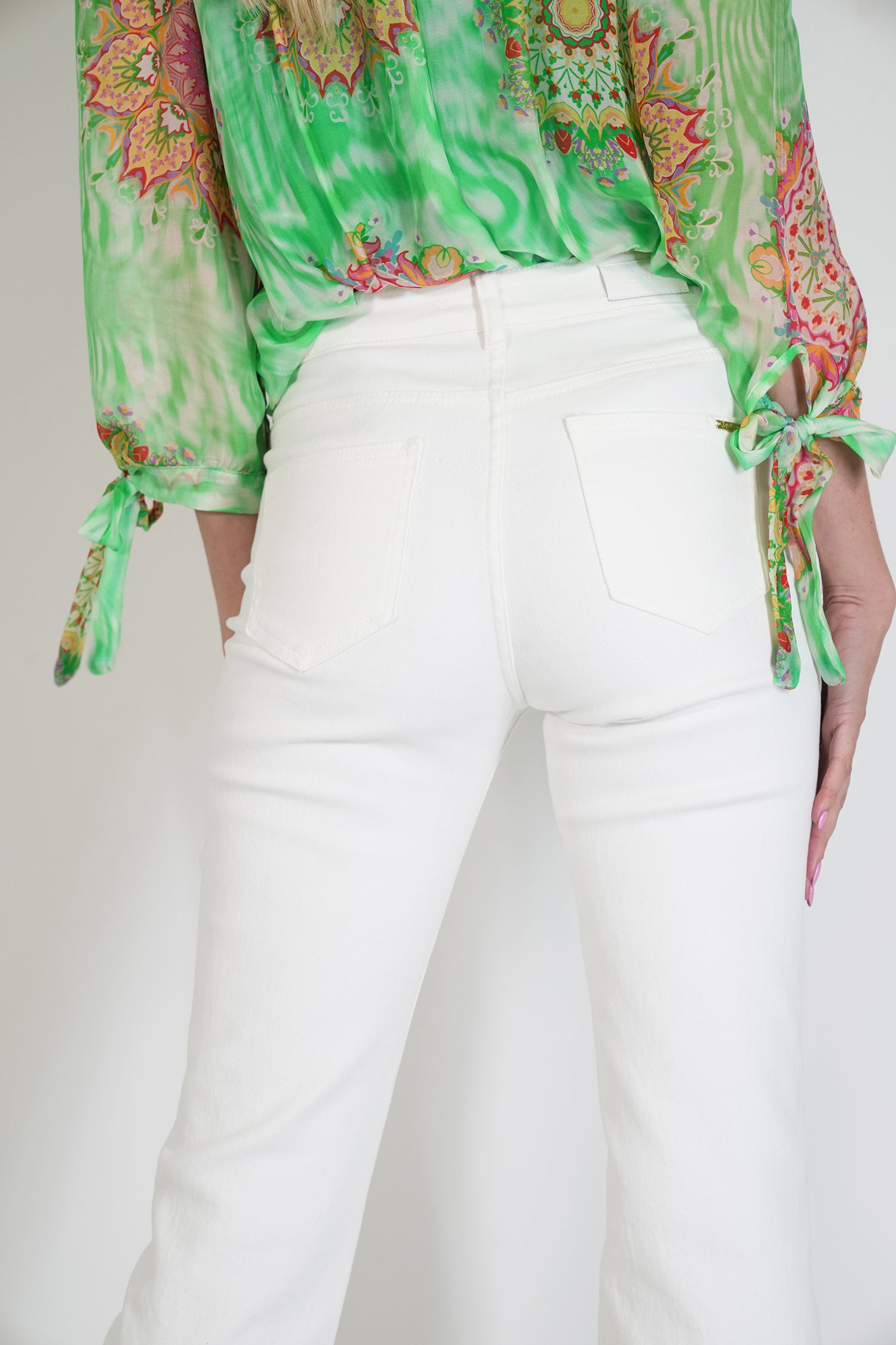 White Straight-Leg Jean, white straight-leg denim jeans from Something Pretty, alternative view