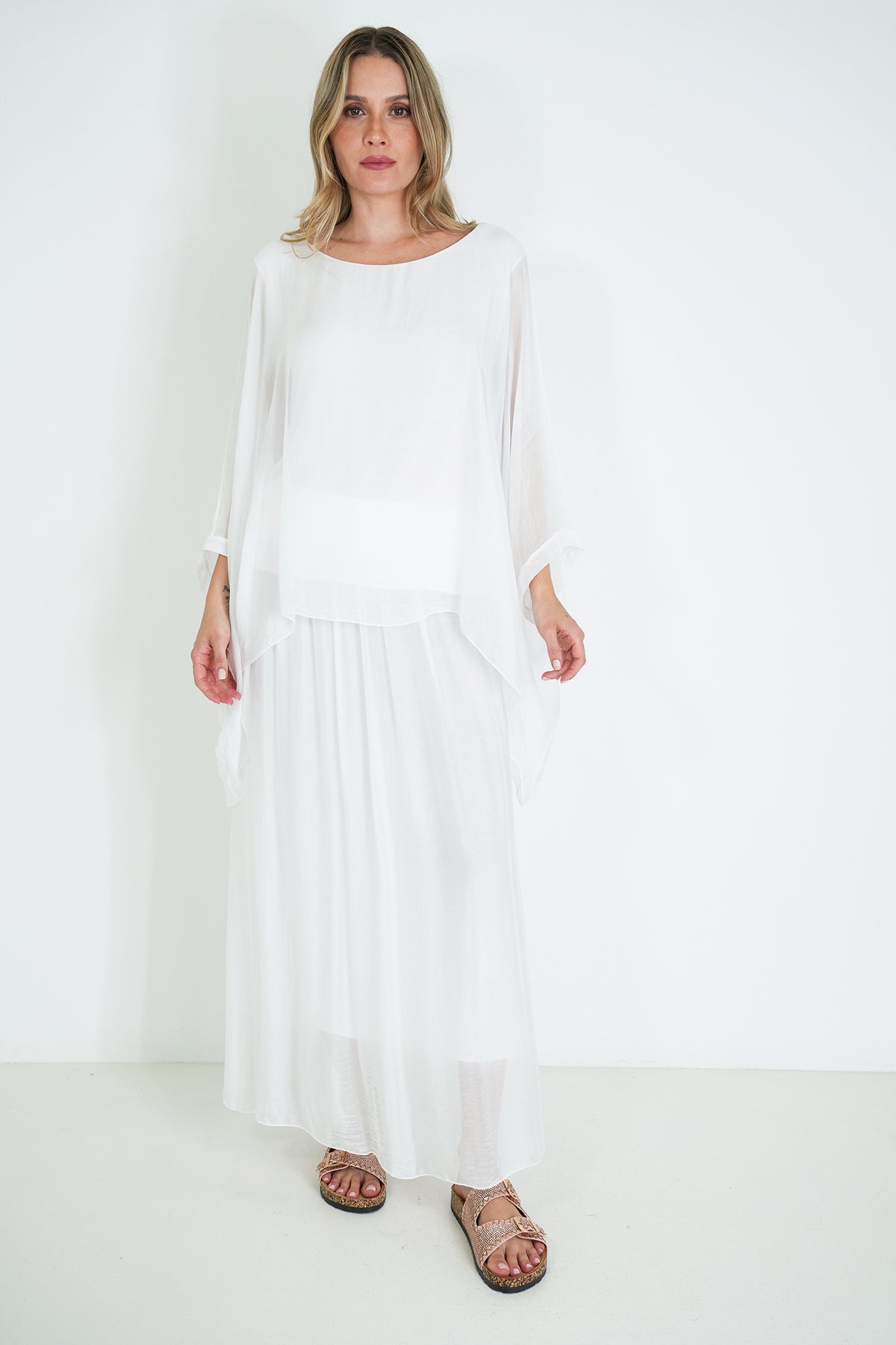White Silk Poncho