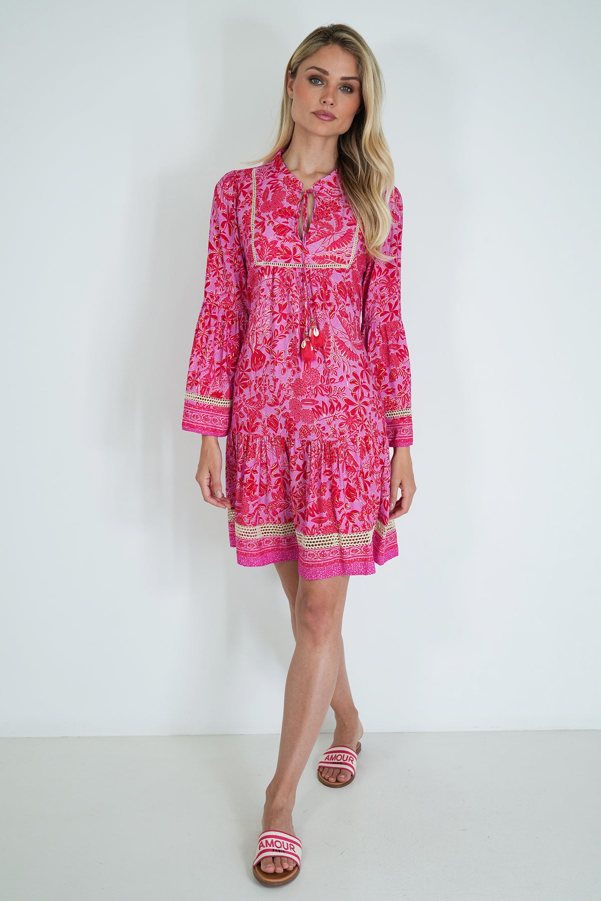 Red And Pink Ekta Tunic