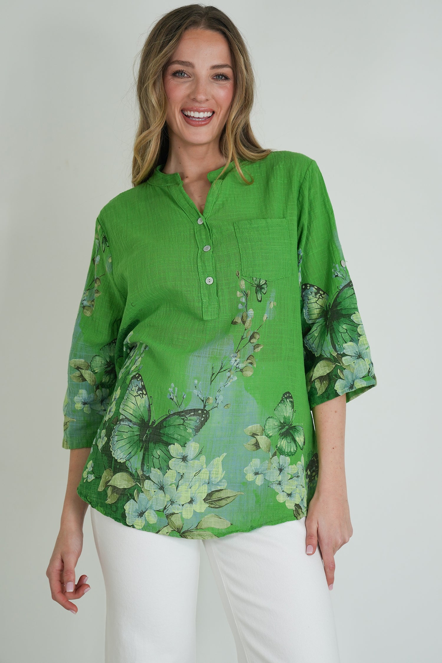 Green Butterfly Shirt