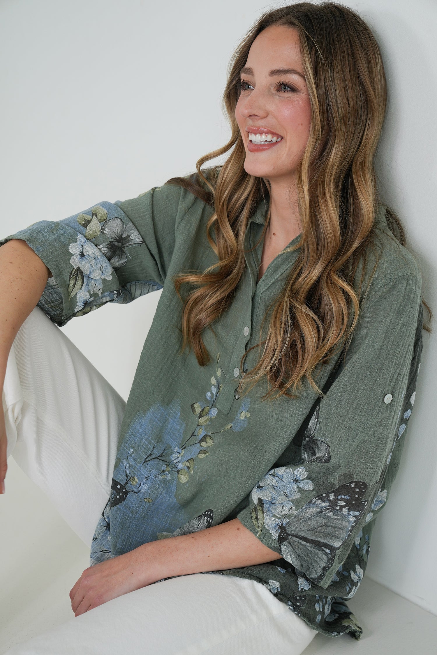 Olive Butterfly Shirt