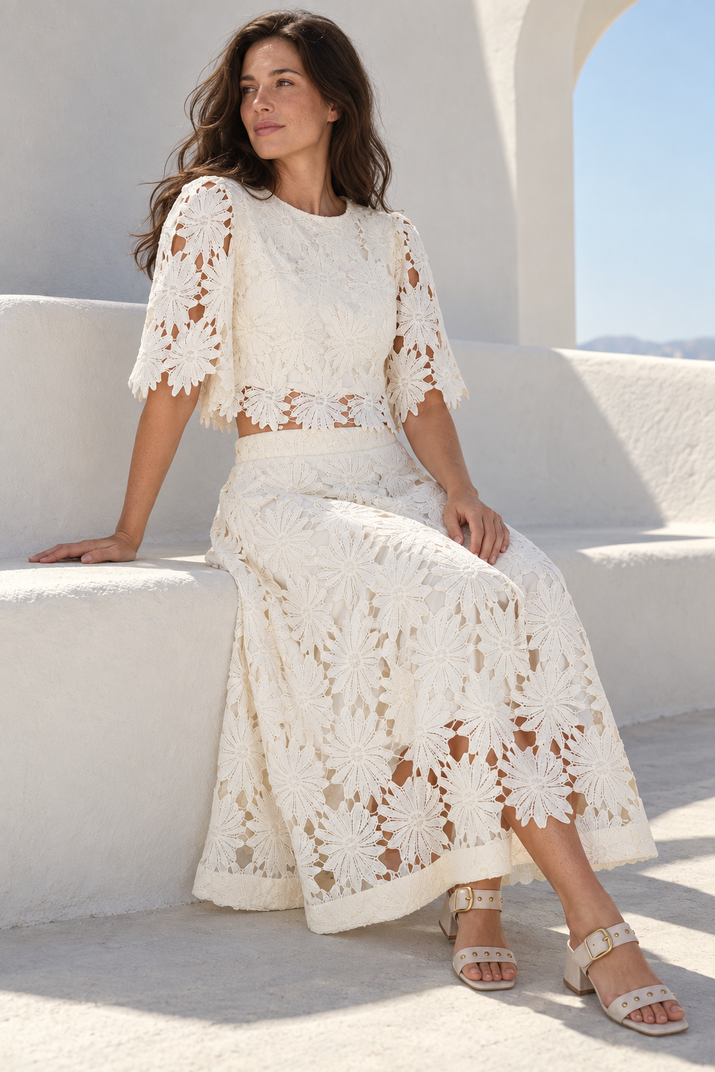 Cream Lace Josie Skirt