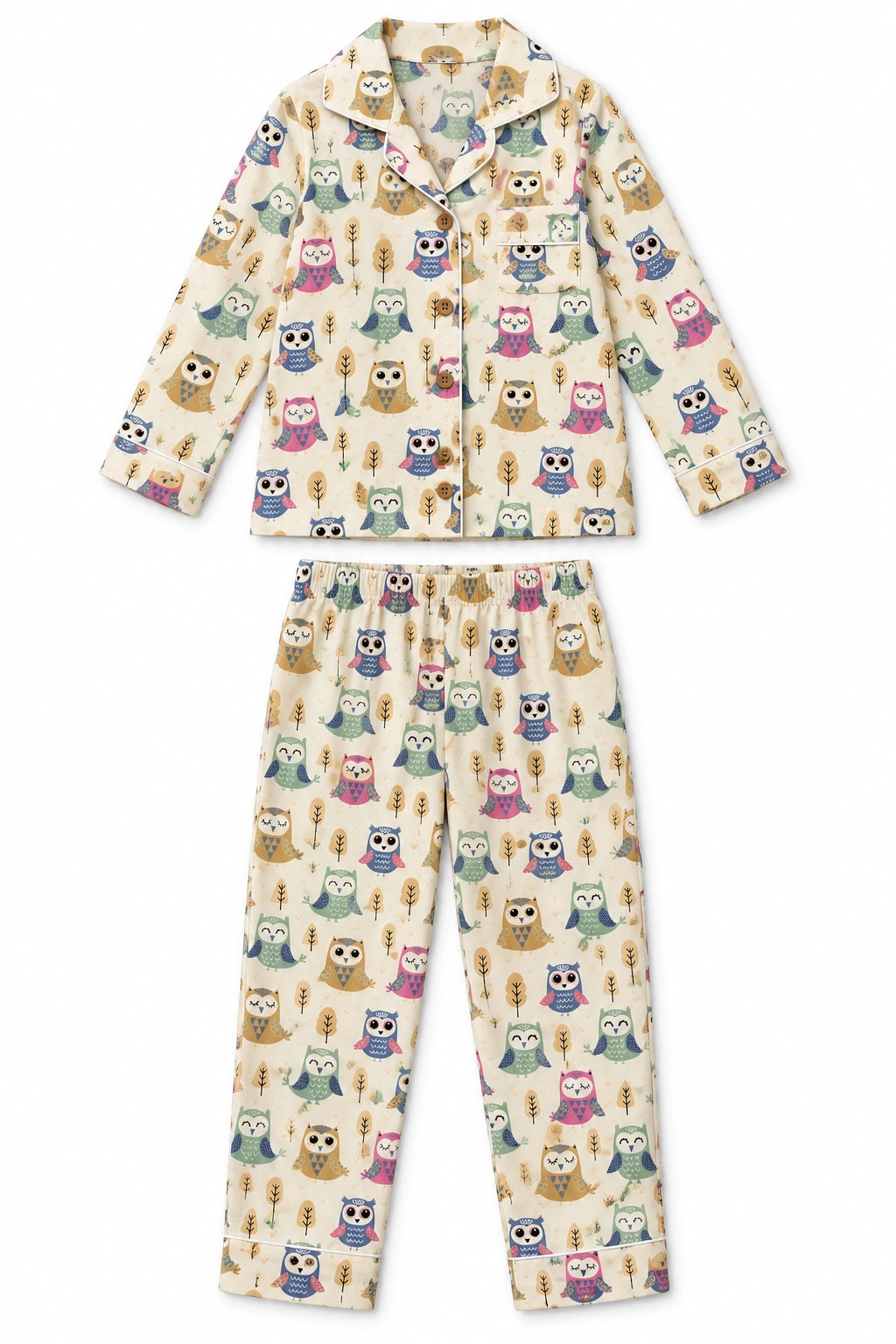 Pastel Cotton Owl Long Sleeve PJ