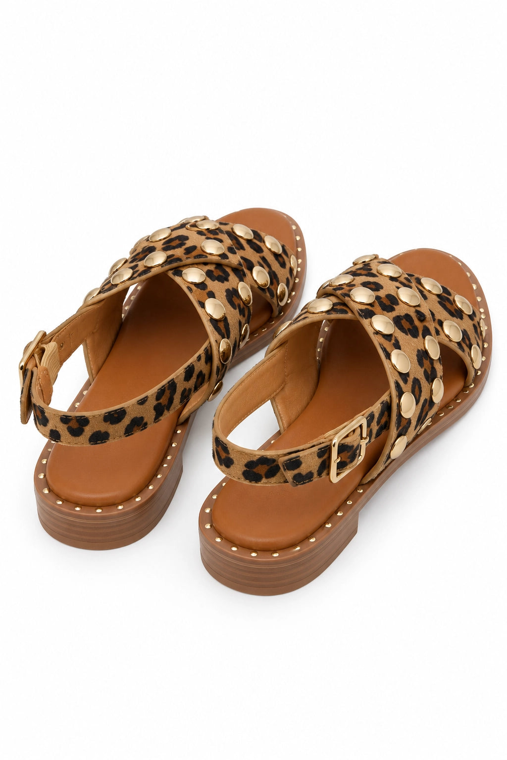 Leopard Studded Sandal