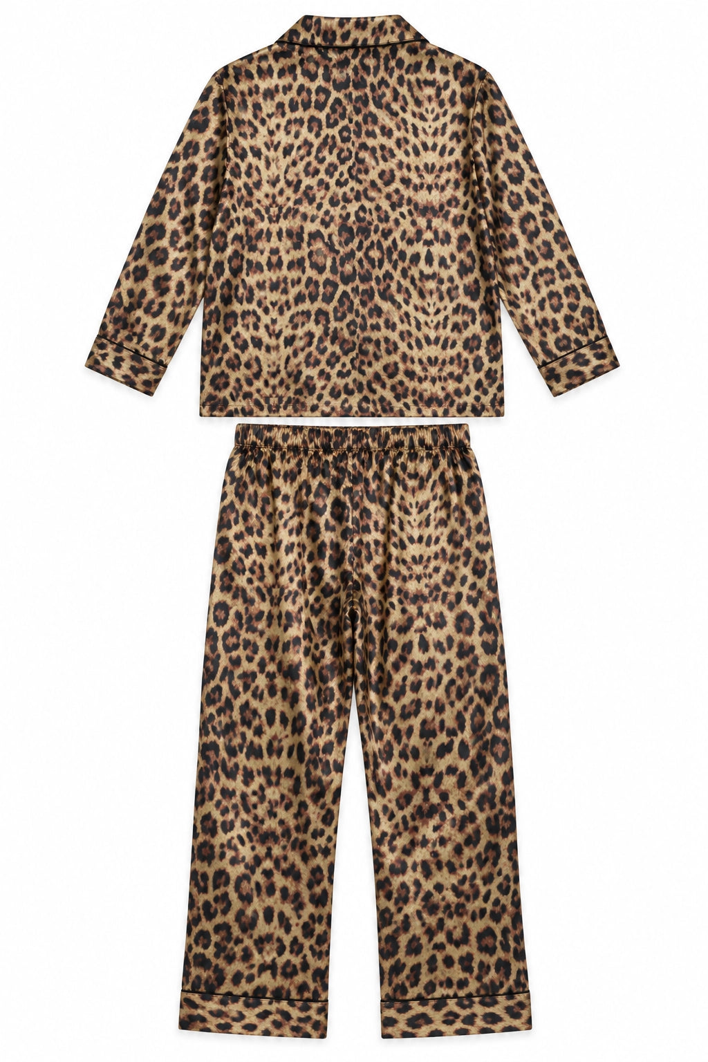 Leopard Satin Long PJ Set