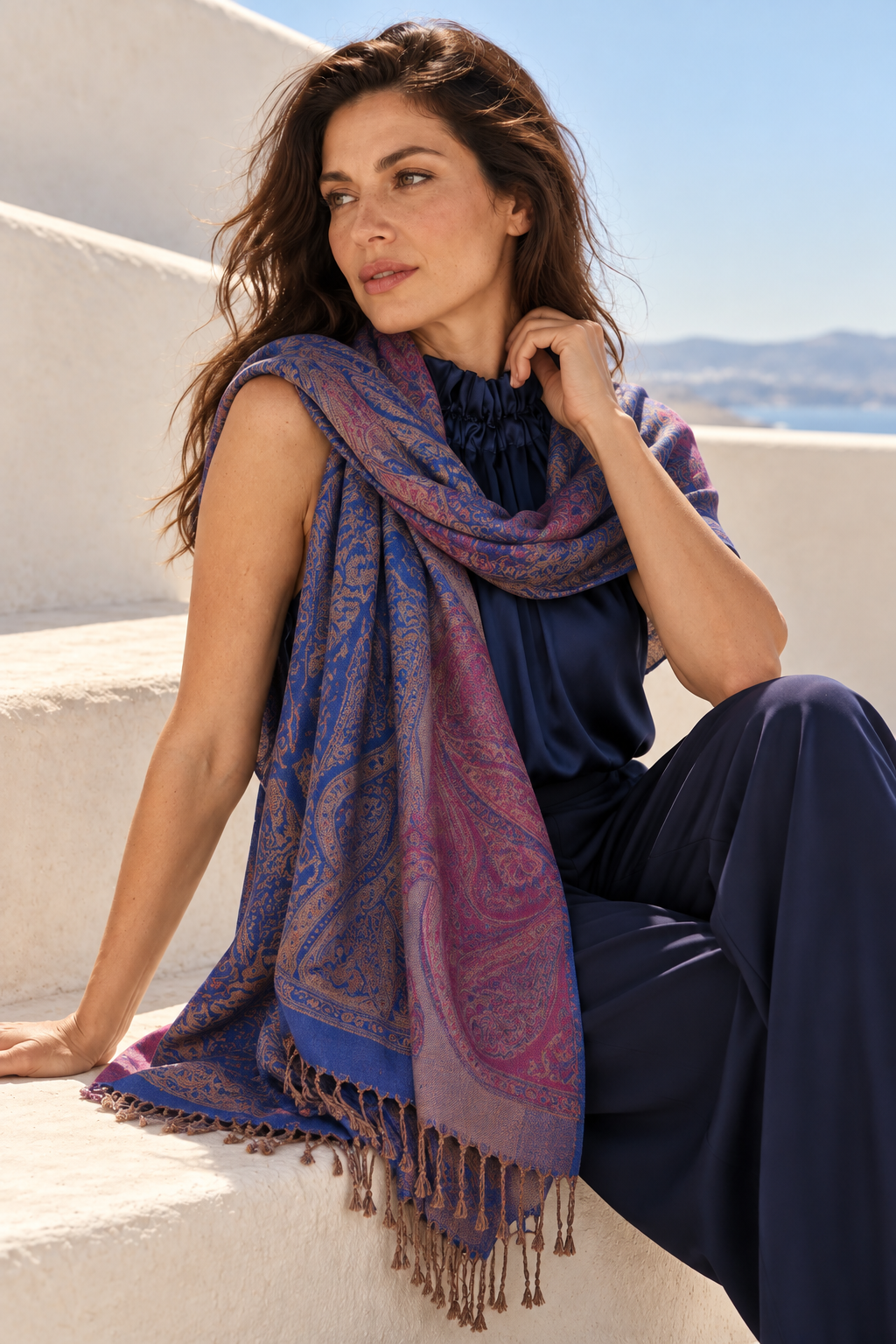 Cobalt and Cerise Jenna Scarf